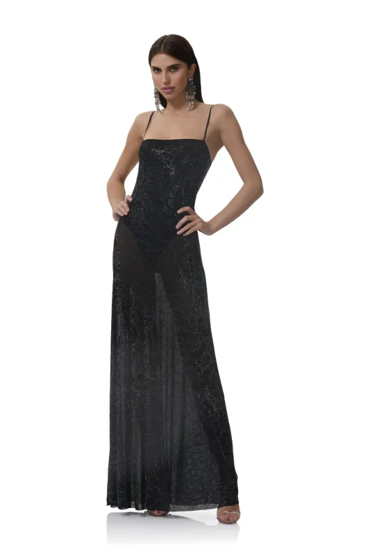 Shae Rhinestone Dress - Noir sold by AFRM