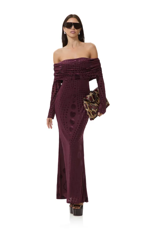 Thelma Velvet Dress - Cab Tonal Dot made by AFRM