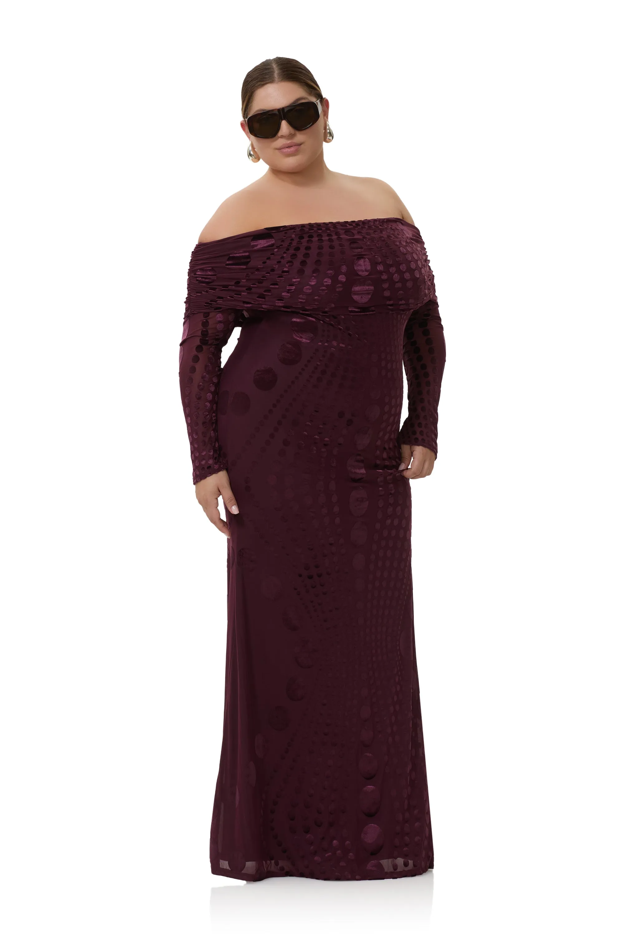 Thelma Velvet Dress - Cab Tonal Dot sold by AFRM product image thumbnail 4