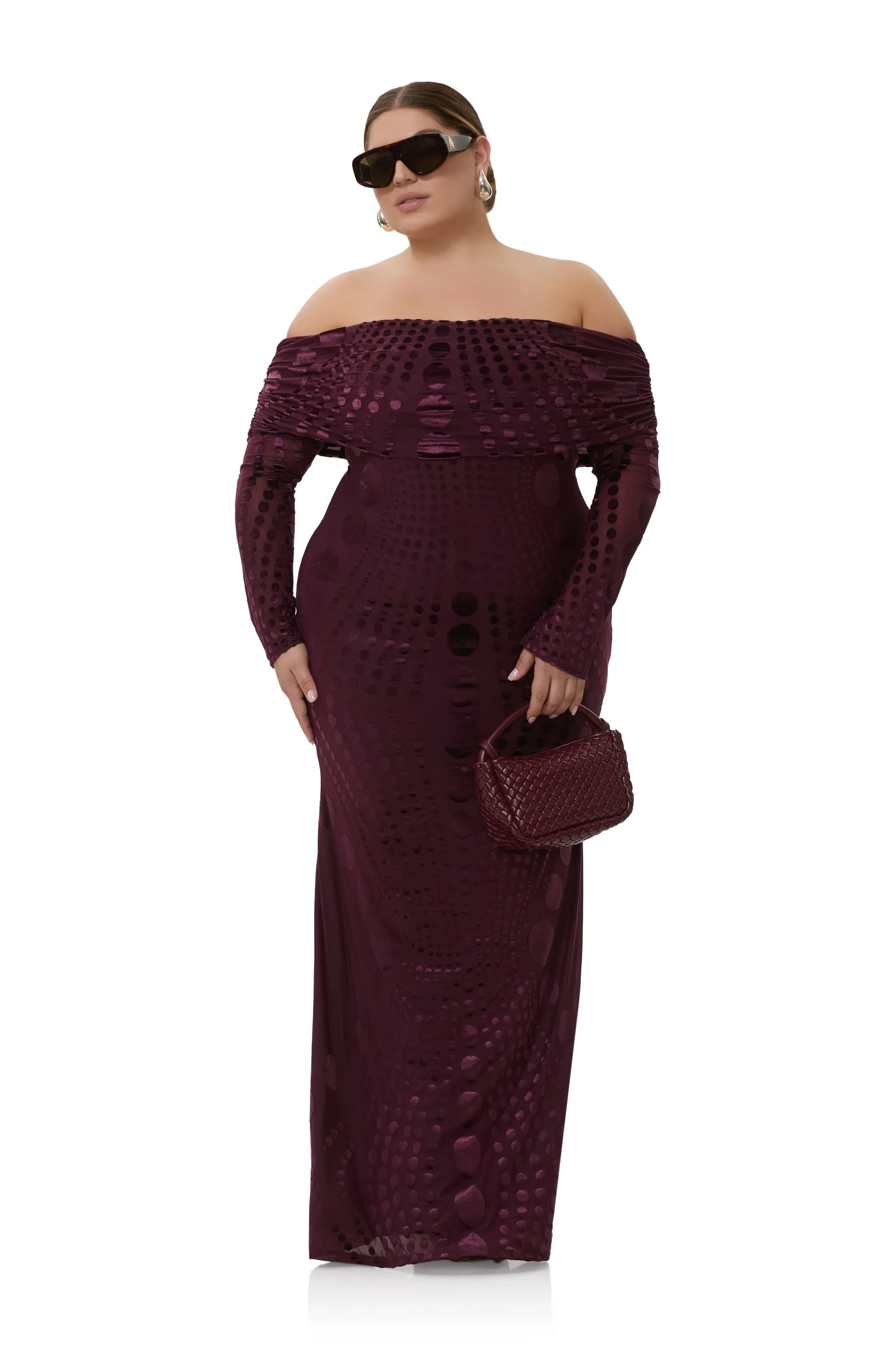 Thelma Velvet Dress - Cab Tonal Dot sold by AFRM product image thumbnail 2