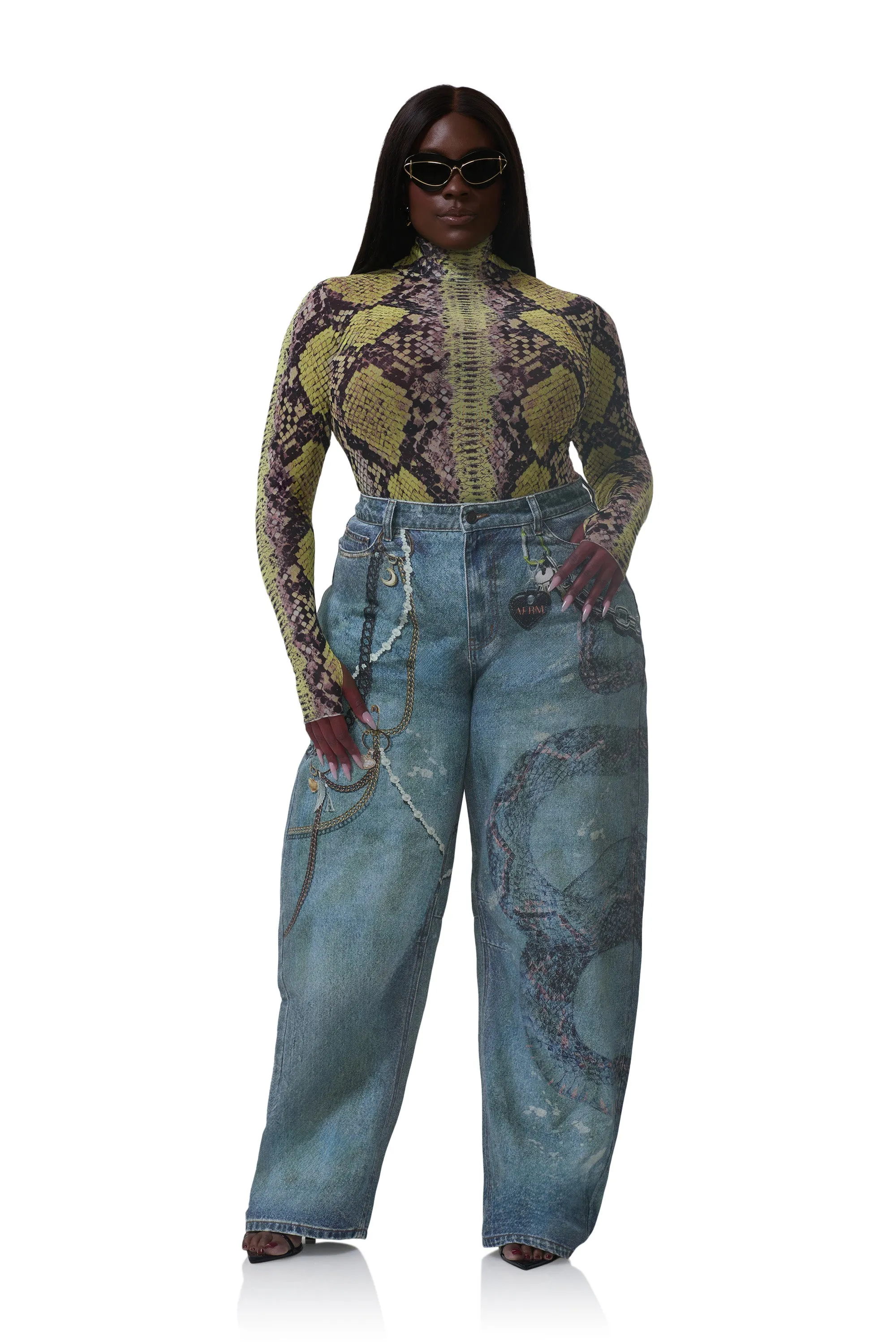 Zadie Top - Lime Snake sold by AFRM product image thumbnail 2