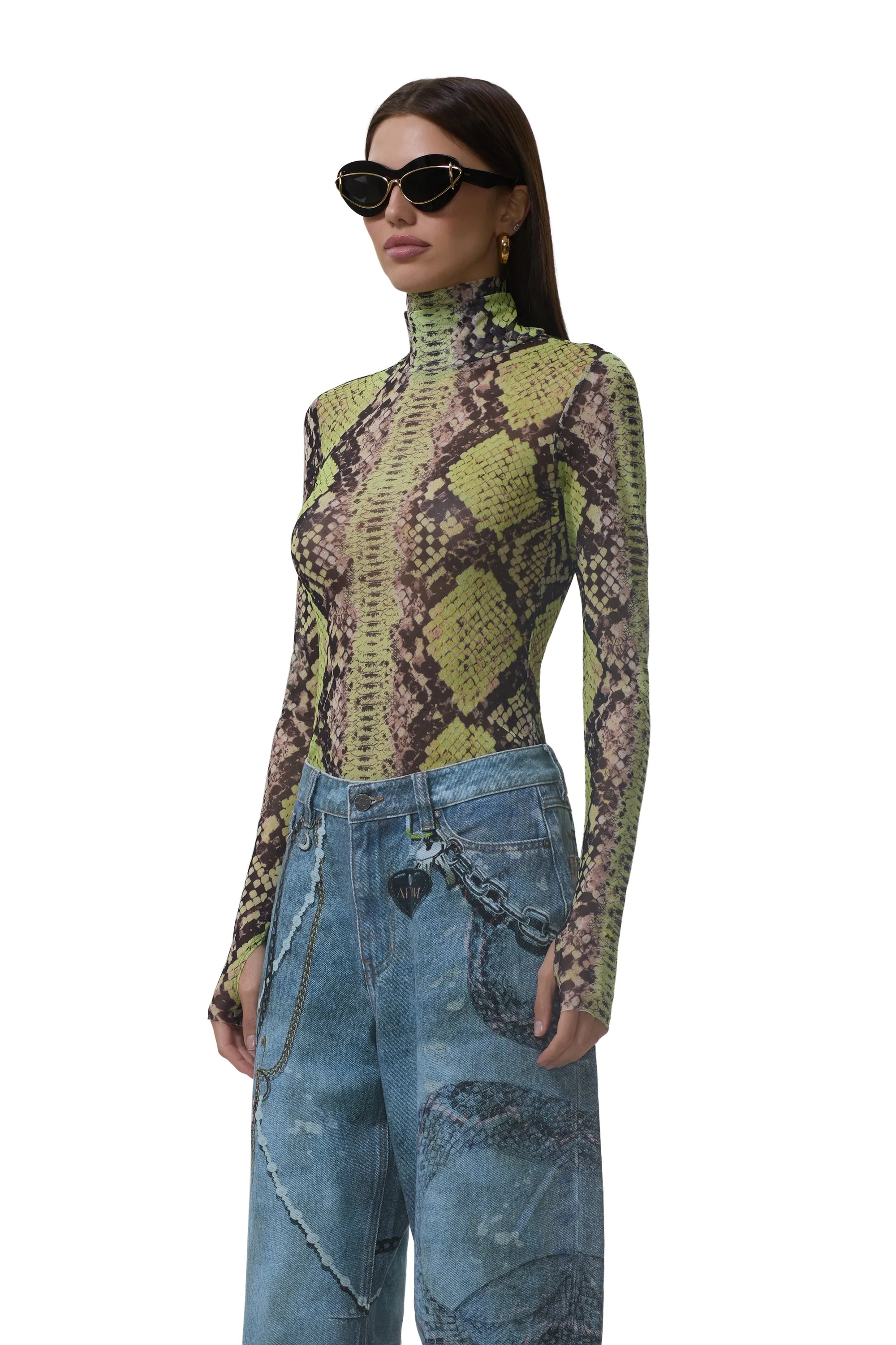 Zadie Top - Lime Snake sold by AFRM product image thumbnail 5
