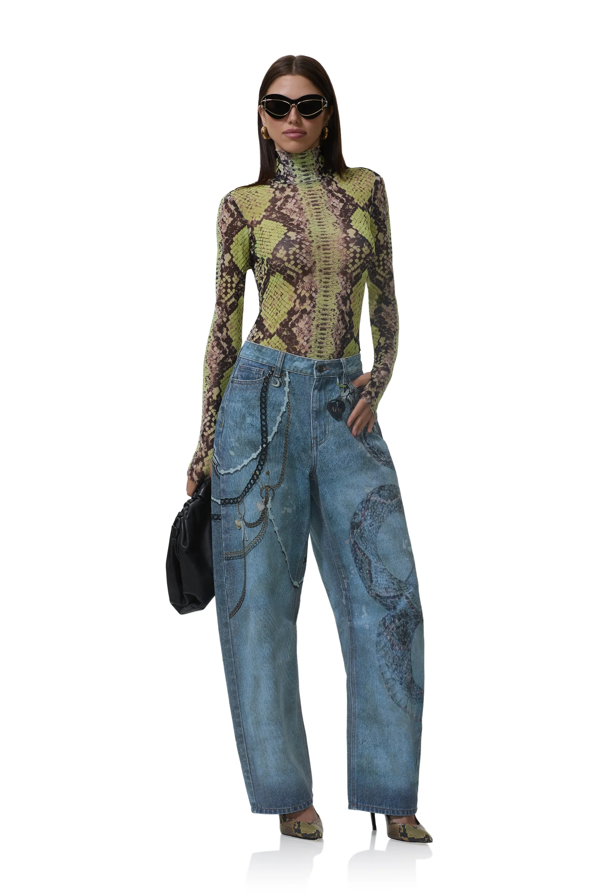 Zadie Top - Lime Snake sold by AFRM