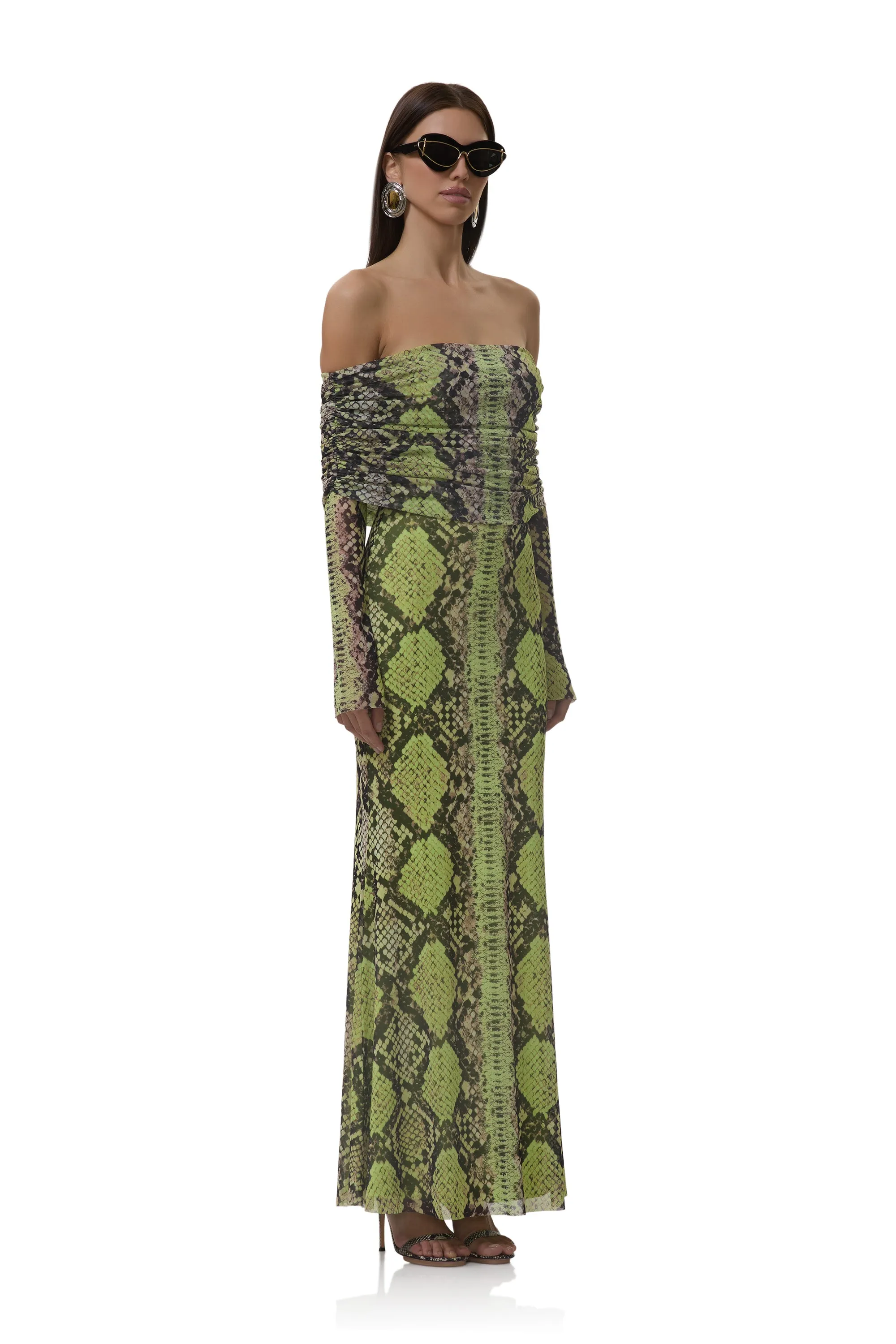 Thelma Dress - Lime Snake sold by AFRM product image thumbnail 3