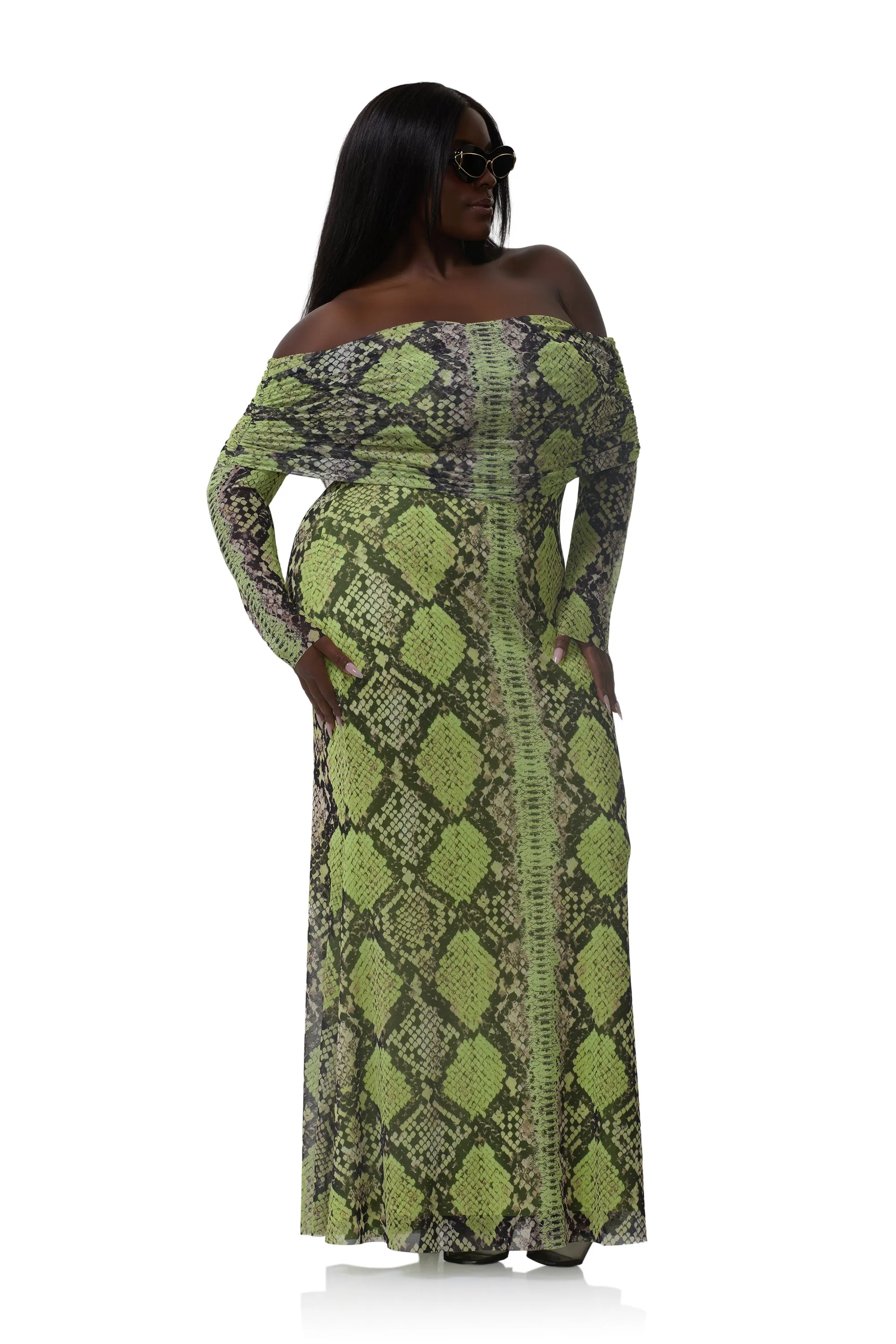 Thelma Dress - Lime Snake sold by AFRM product image thumbnail 4