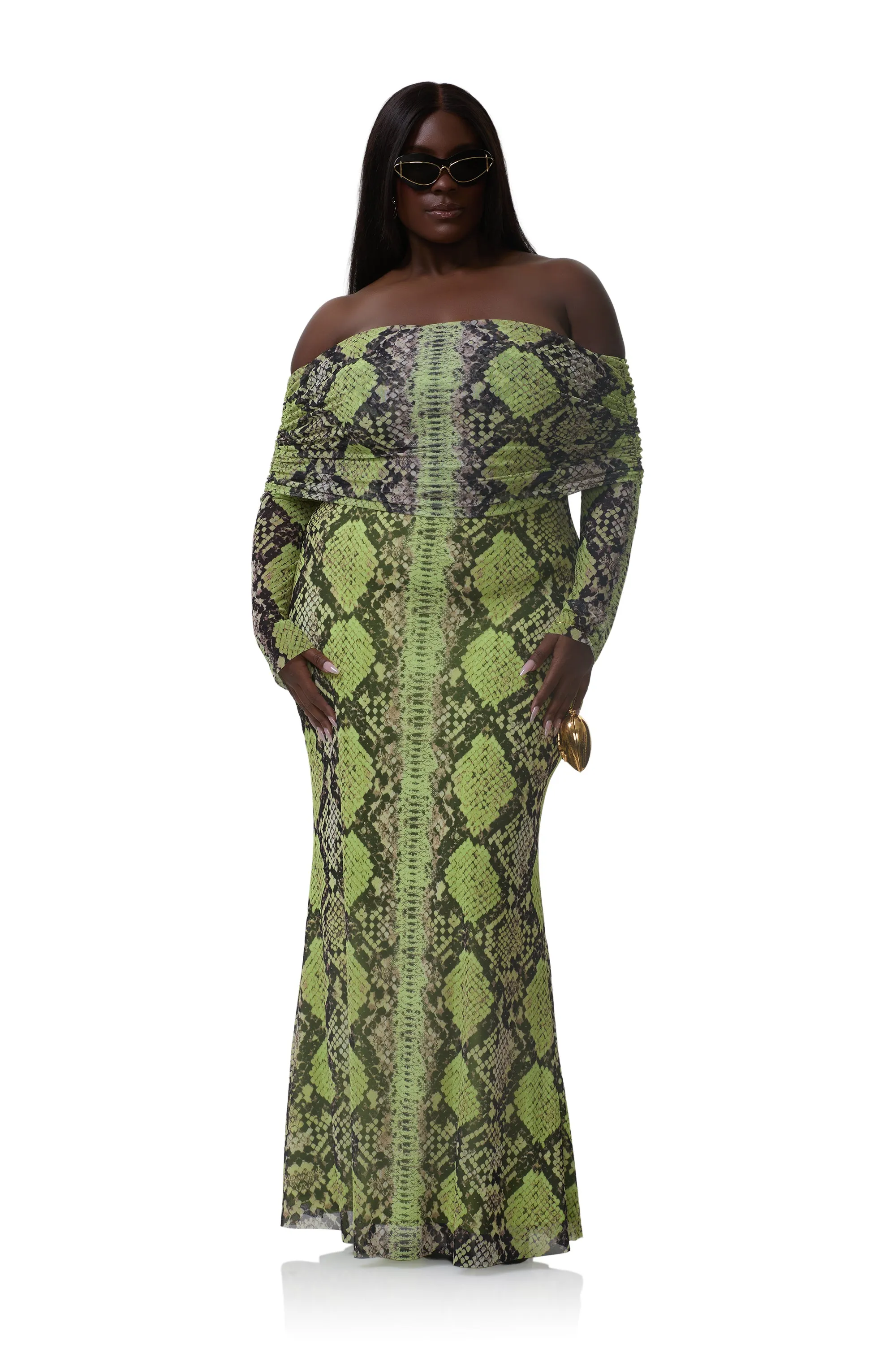 Thelma Dress - Lime Snake sold by AFRM product image thumbnail 2