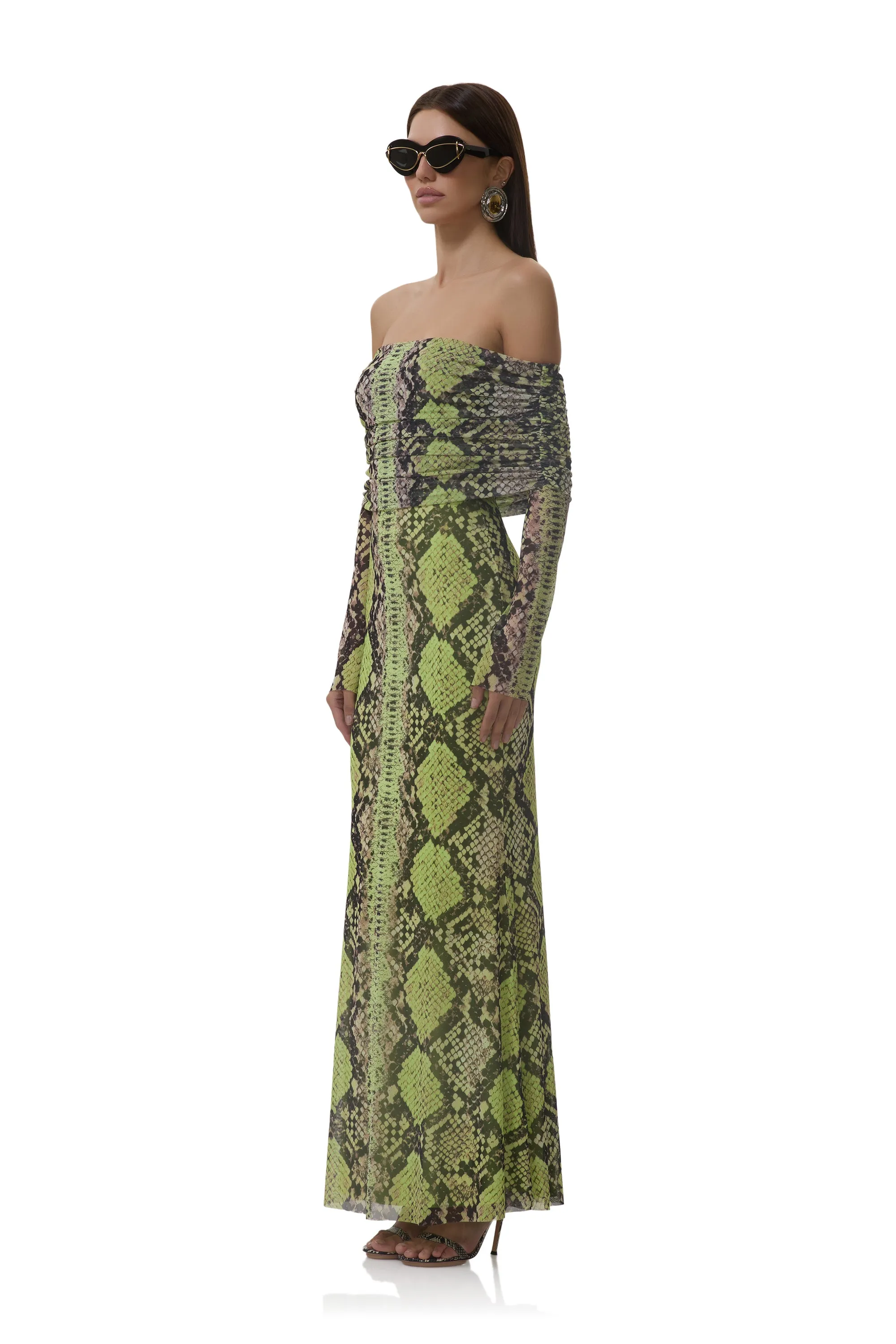Thelma Dress - Lime Snake sold by AFRM product image thumbnail 5