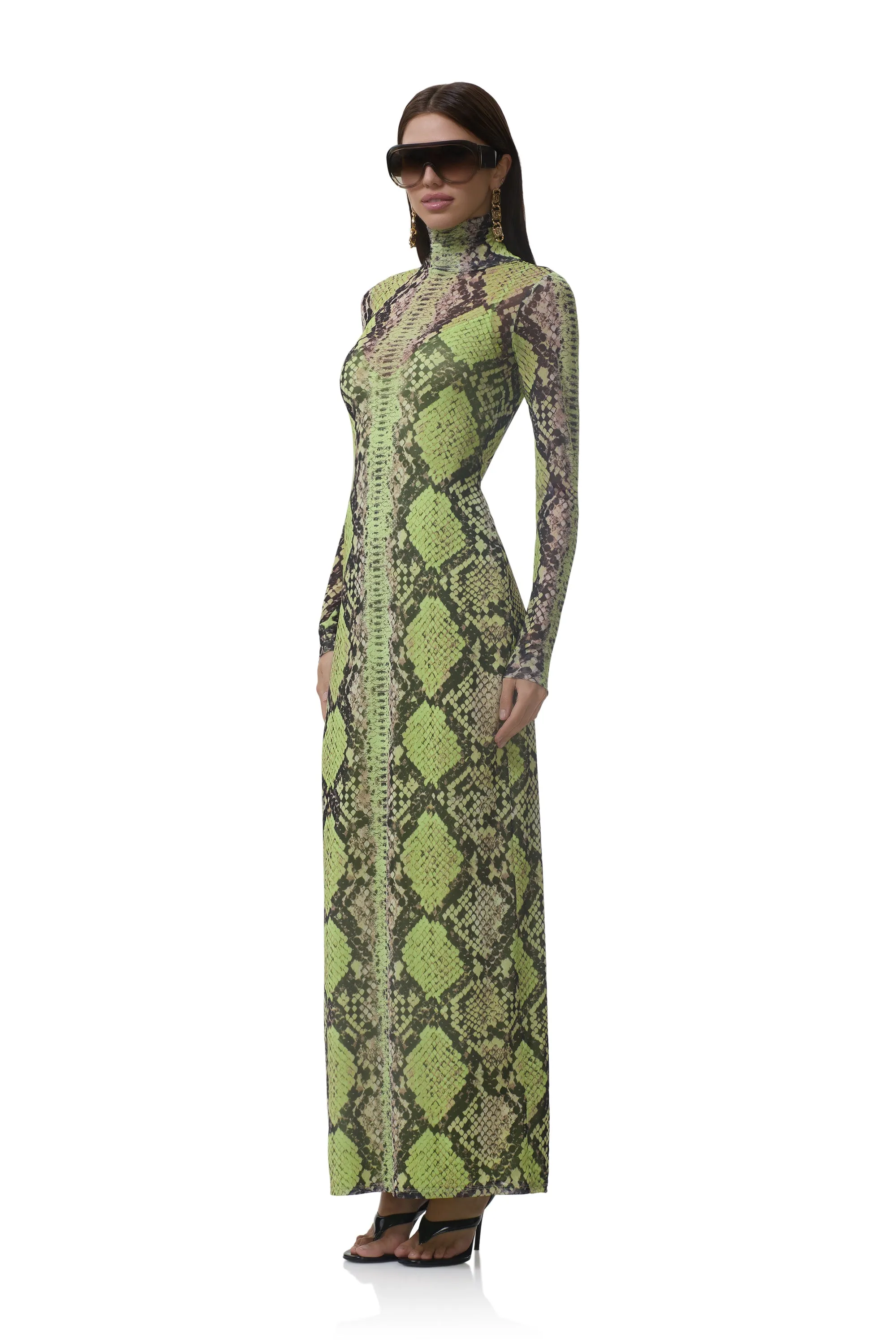 Billie Dress - Lime Snake sold by AFRM product image thumbnail 5