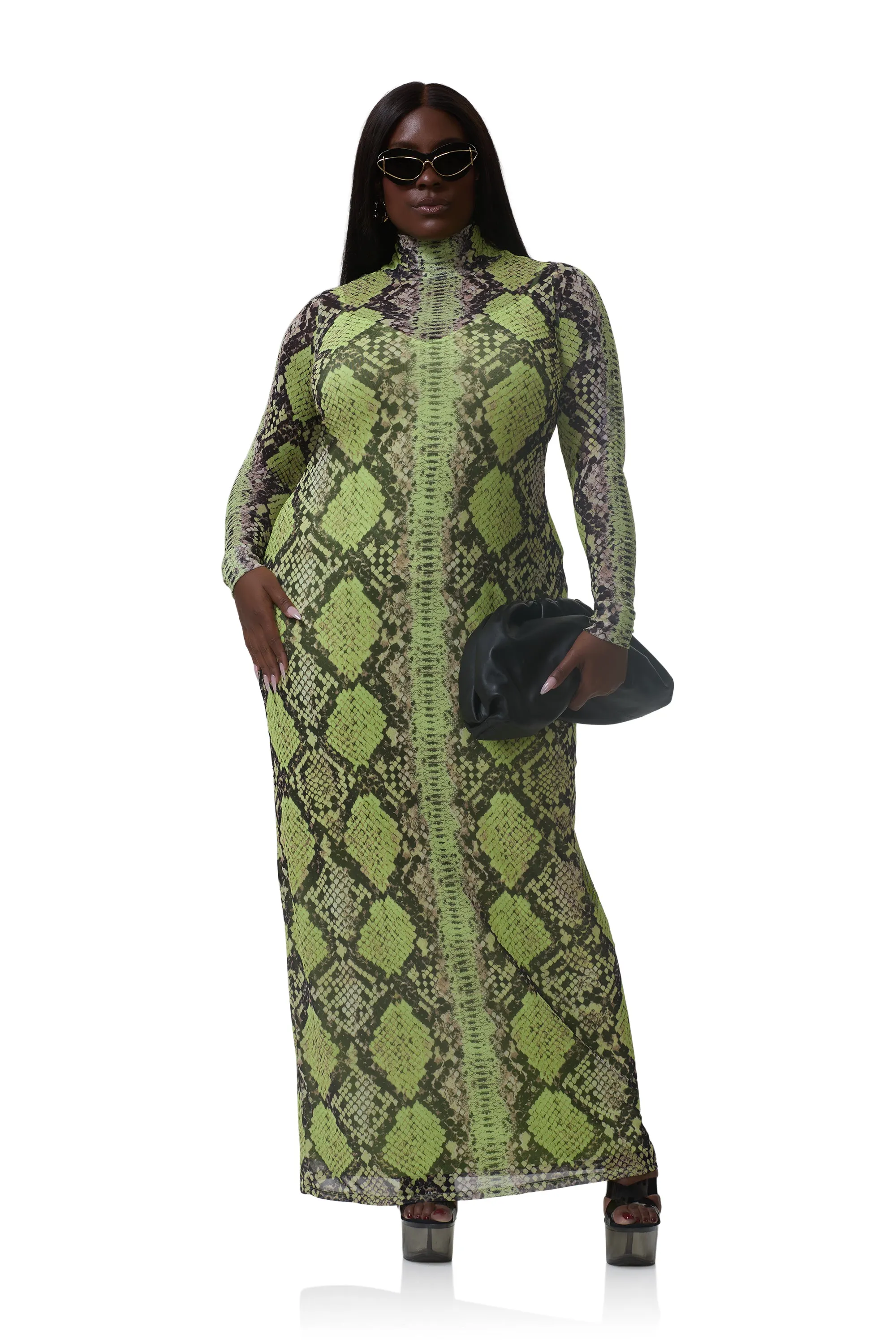 Billie Dress - Lime Snake sold by AFRM product image thumbnail 2