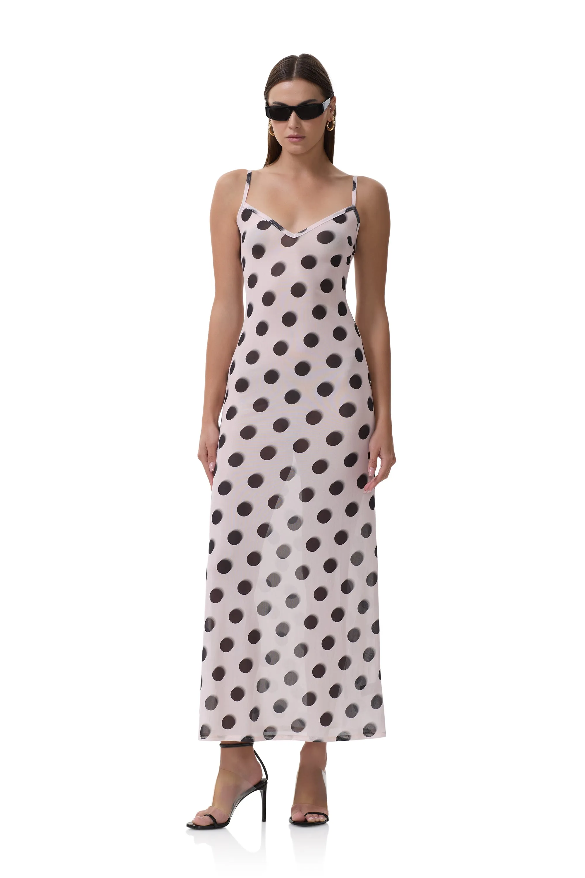 Paola Dress - Rose Blur Dot sold by AFRM product image thumbnail 4