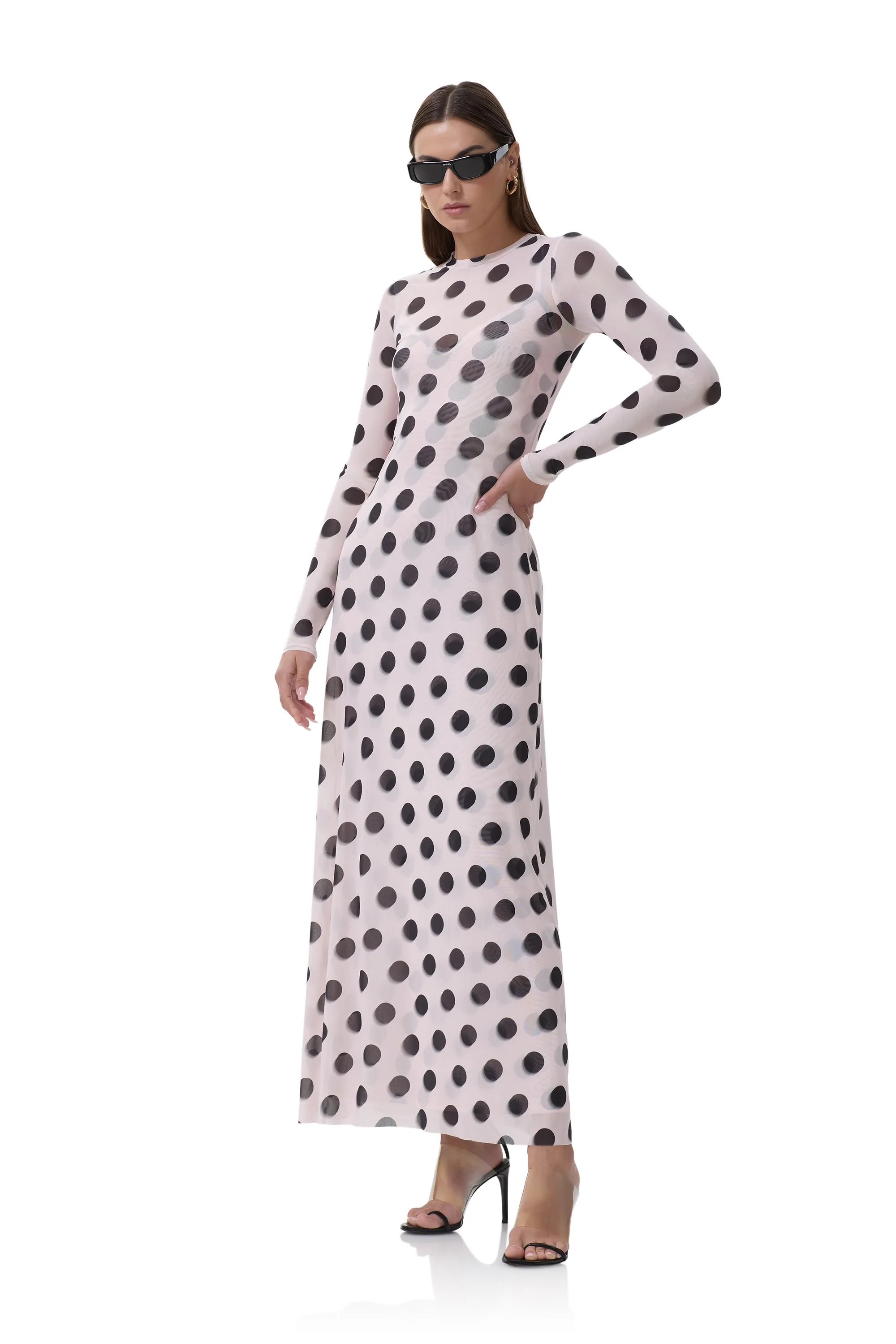 Paola Dress - Rose Blur Dot sold by AFRM product image thumbnail 2