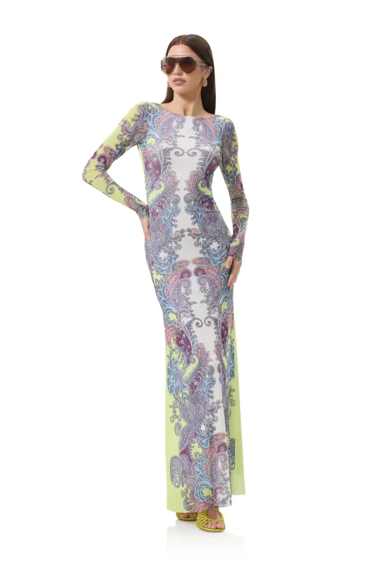 Talmo Dress - Citrus Paisley sold by AFRM