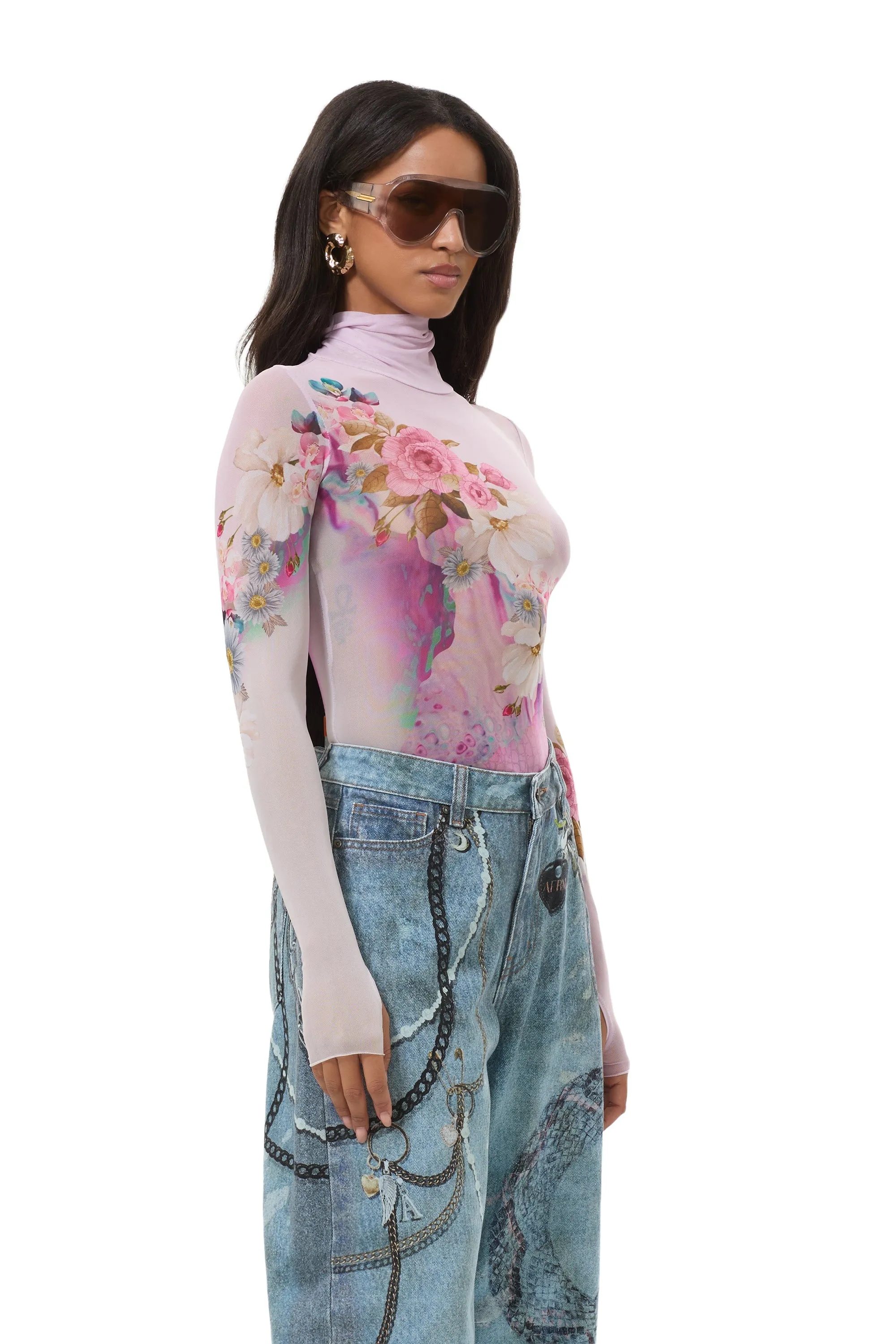 Zadie Top - Marble Floral sold by AFRM product image thumbnail 3