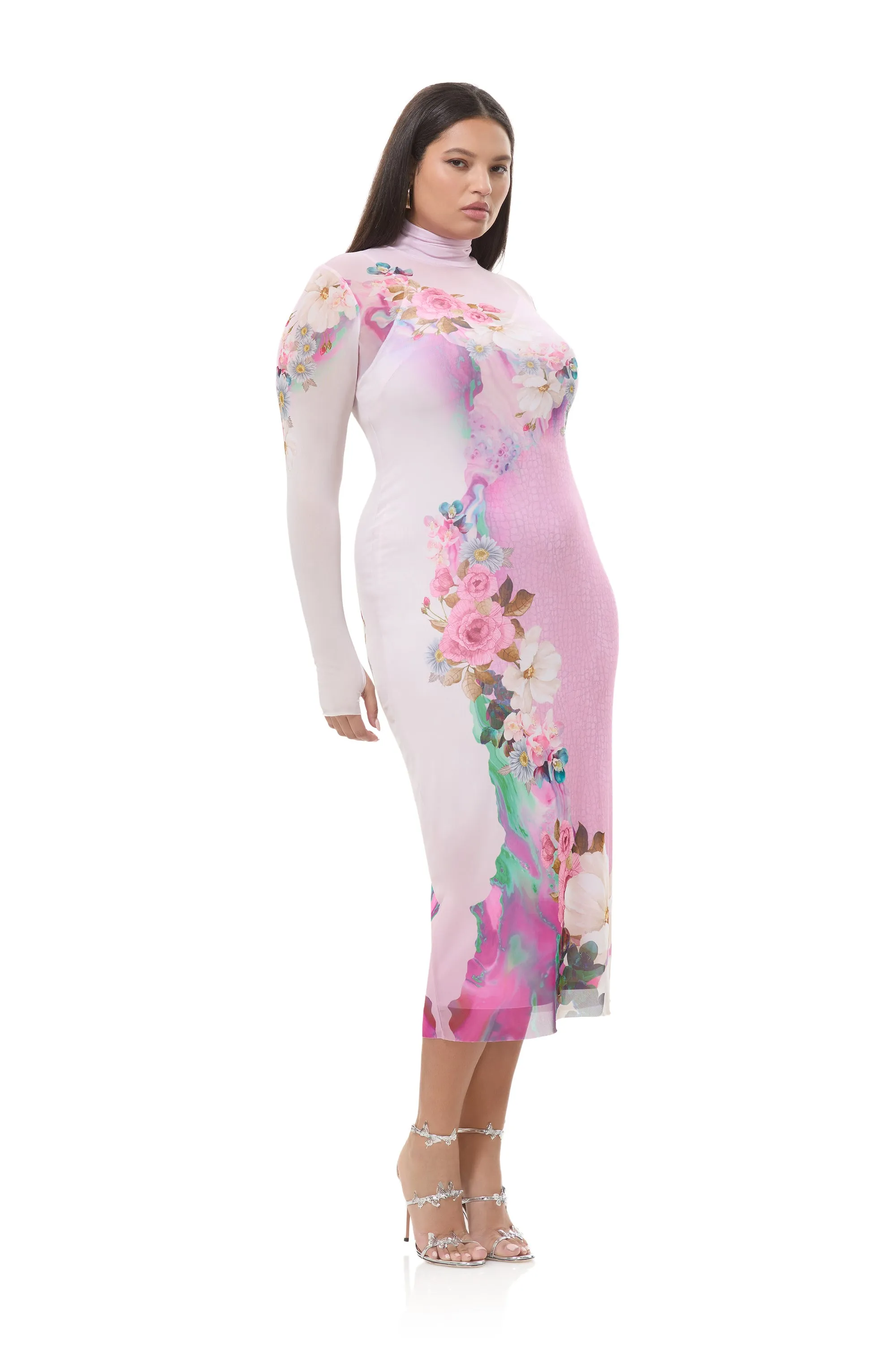 Shailene Dress - Marble Floral sold by AFRM product image thumbnail 4