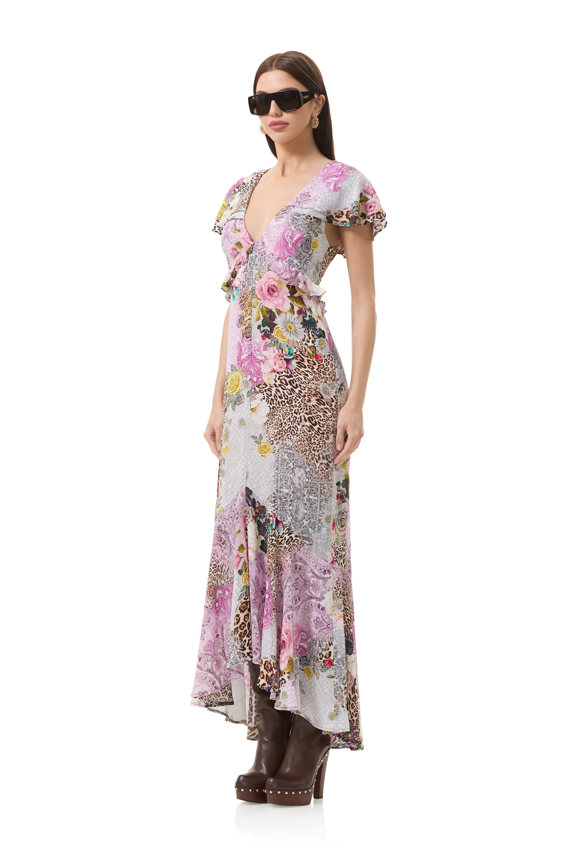 Hemant Dress - Natural Patchwork sold by AFRM product image thumbnail 5