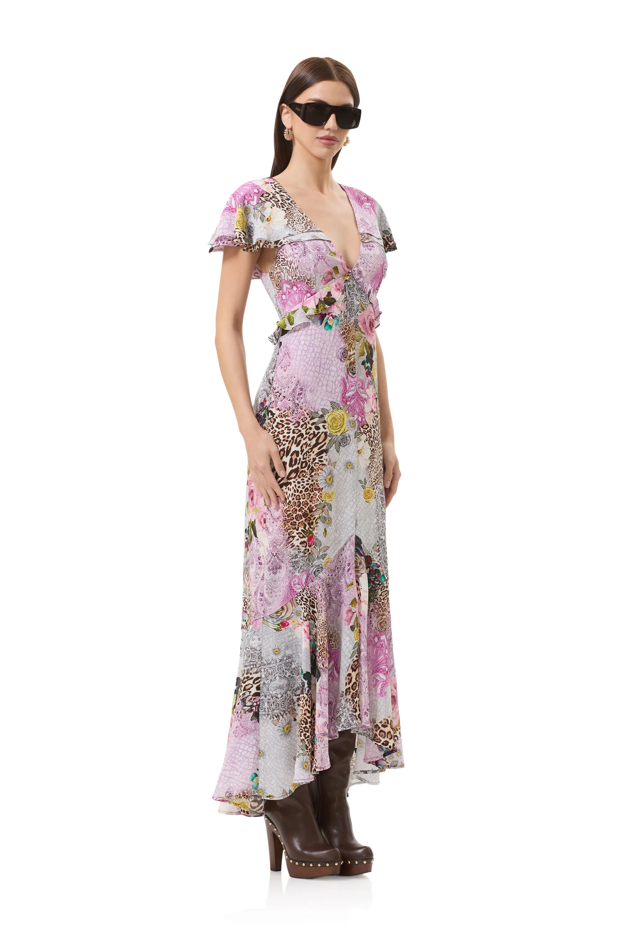 Hemant Dress - Natural Patchwork sold by AFRM product image thumbnail 3