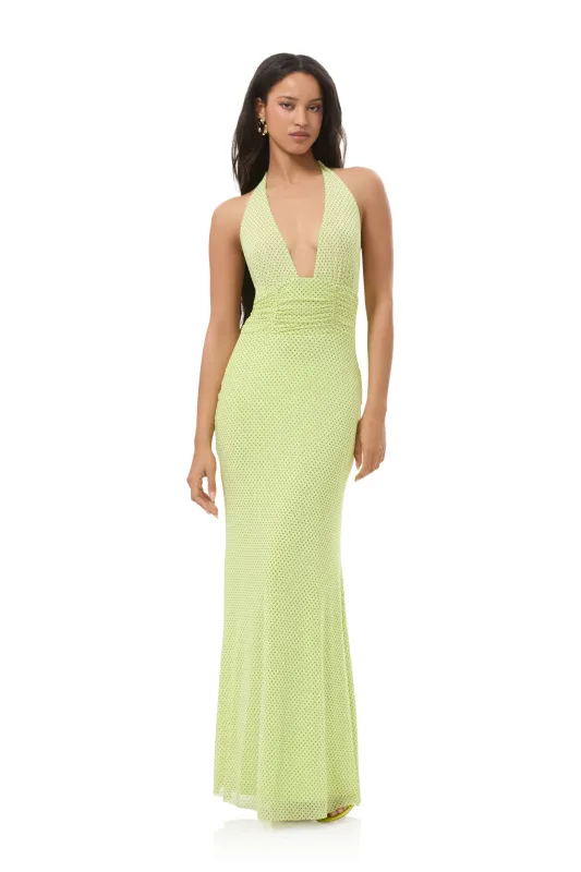 Anja Dress - Citrus Pin Dot made by AFRM