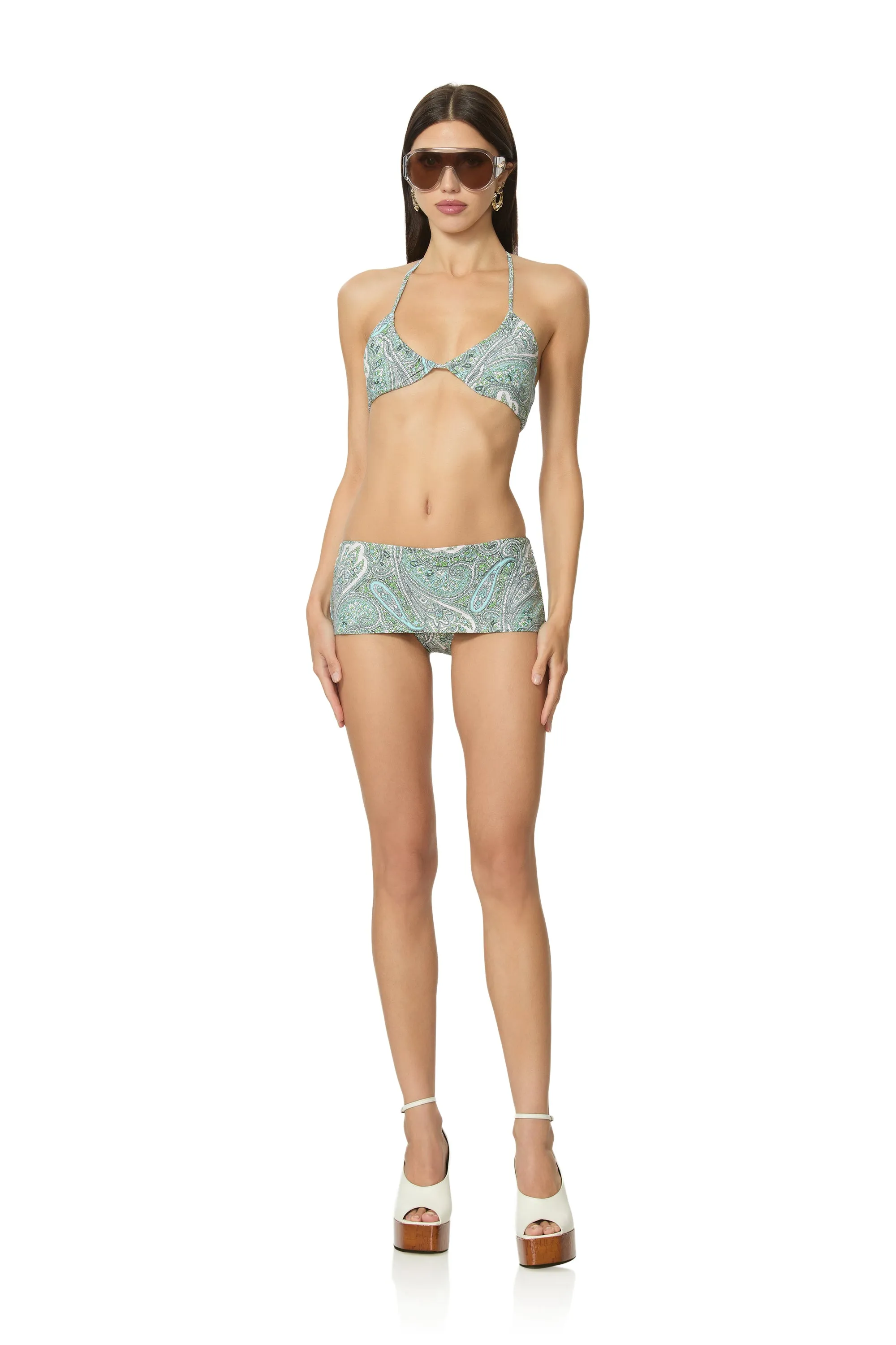 Cassis Bikini Top - Aqua Paisley sold by AFRM product image thumbnail 2