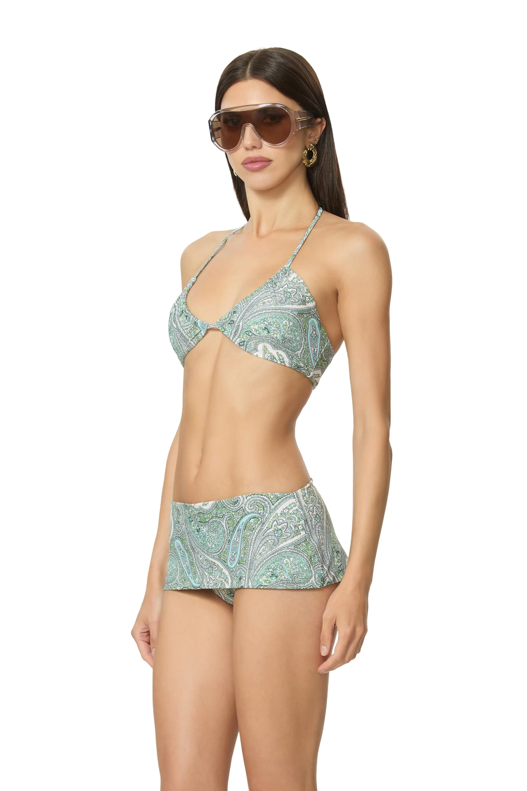 Cassis Bikini Top - Aqua Paisley sold by AFRM product image thumbnail 4