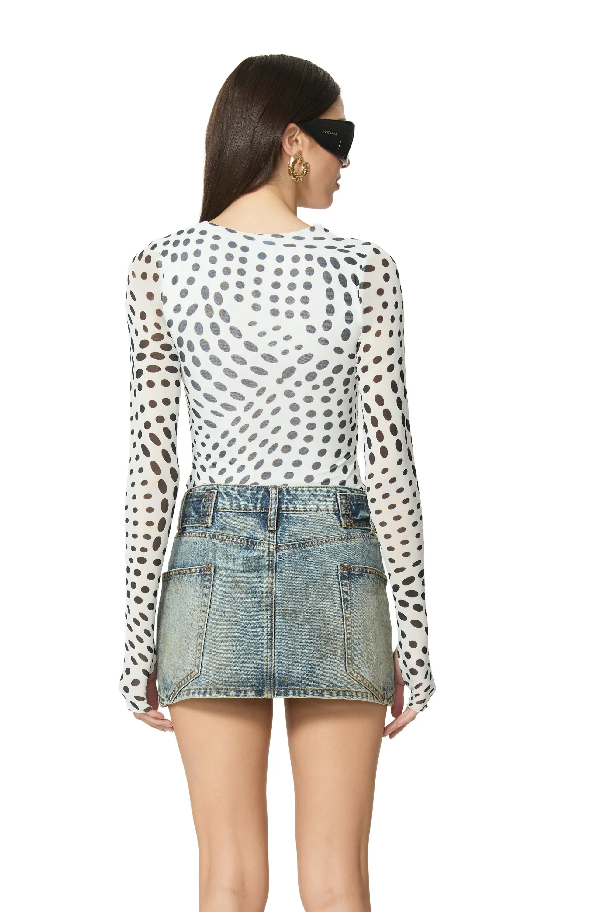 Ines Top - Noir Swirl Dot sold by AFRM product image thumbnail 4