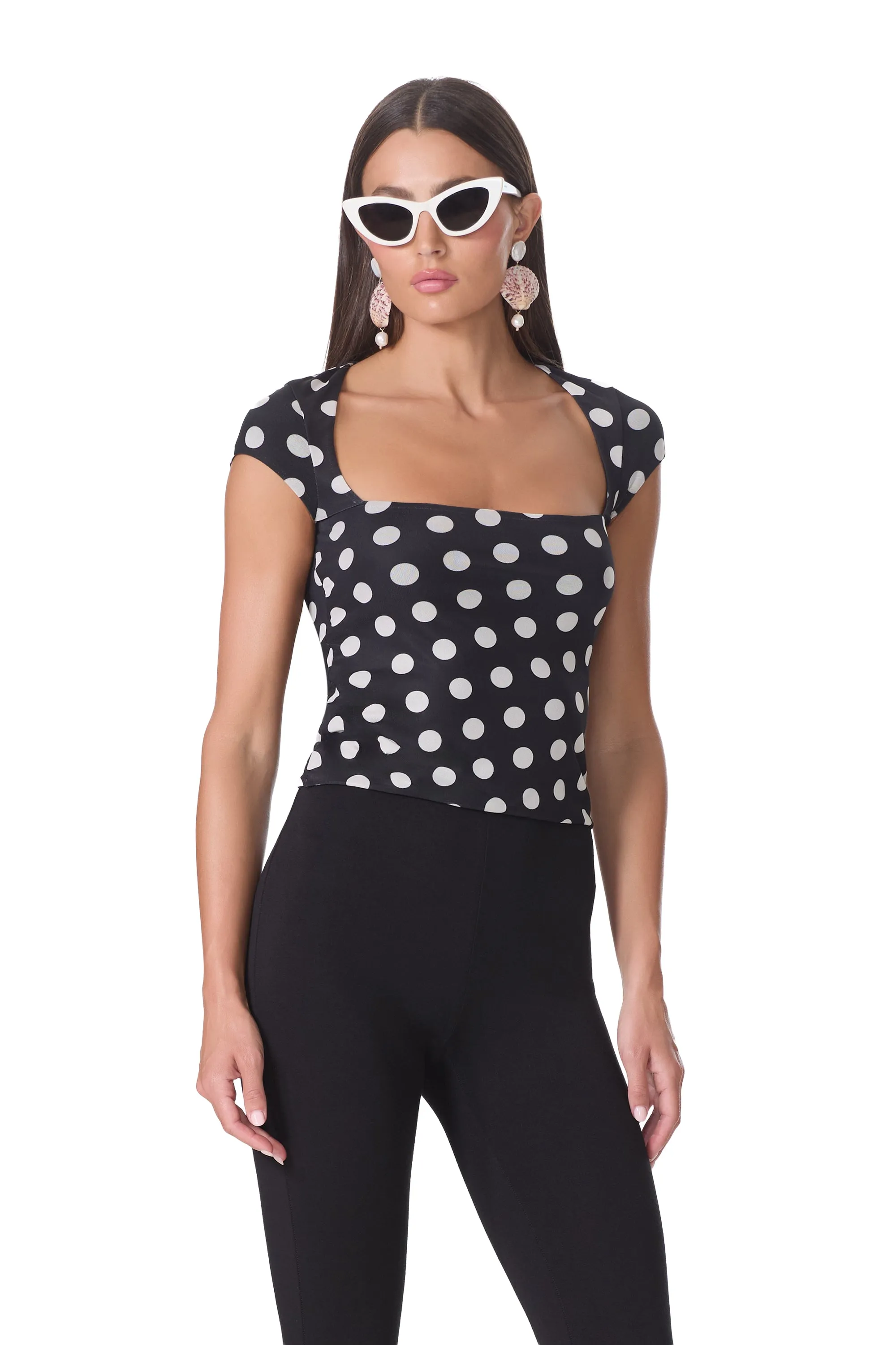 Winona Top - Antique Noir Dot sold by AFRM product image thumbnail 3