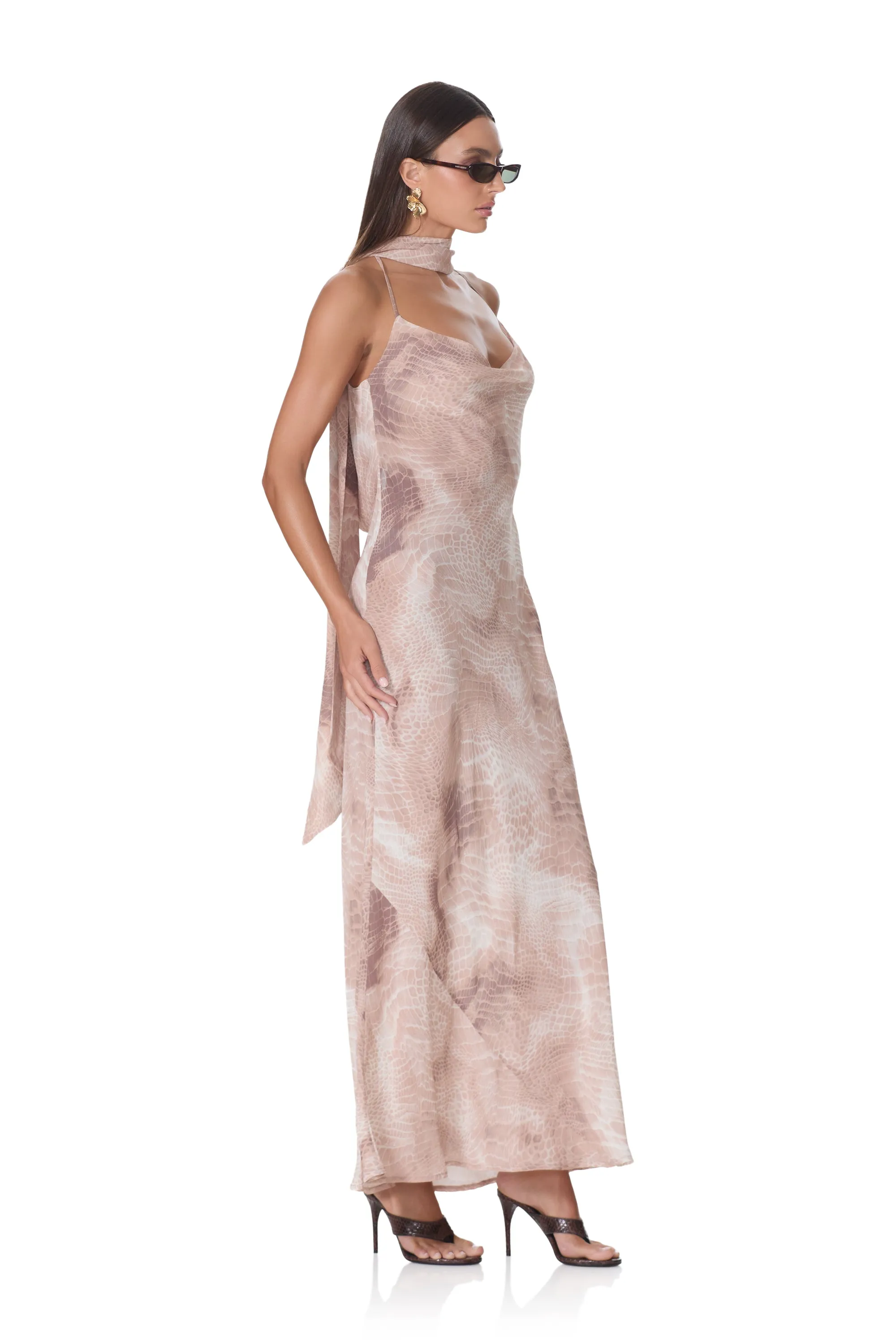 Cheryl Dress - Dune Snake sold by AFRM product image thumbnail 3