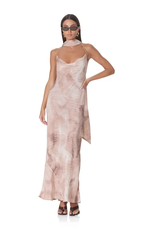 Cheryl Dress - Dune Snake made by AFRM