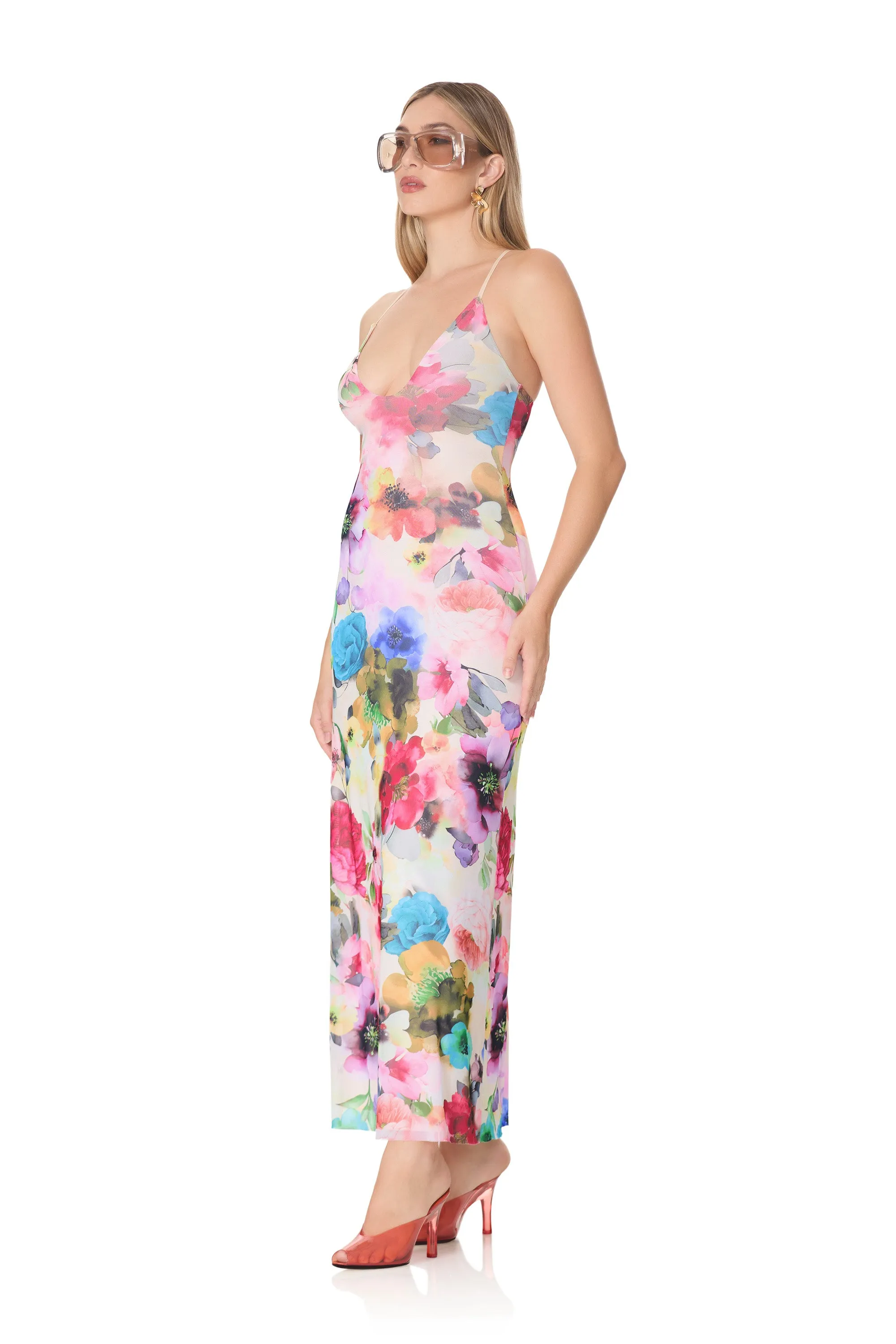 Romy Dress - Watercolor Blossom sold by AFRM product image thumbnail 3