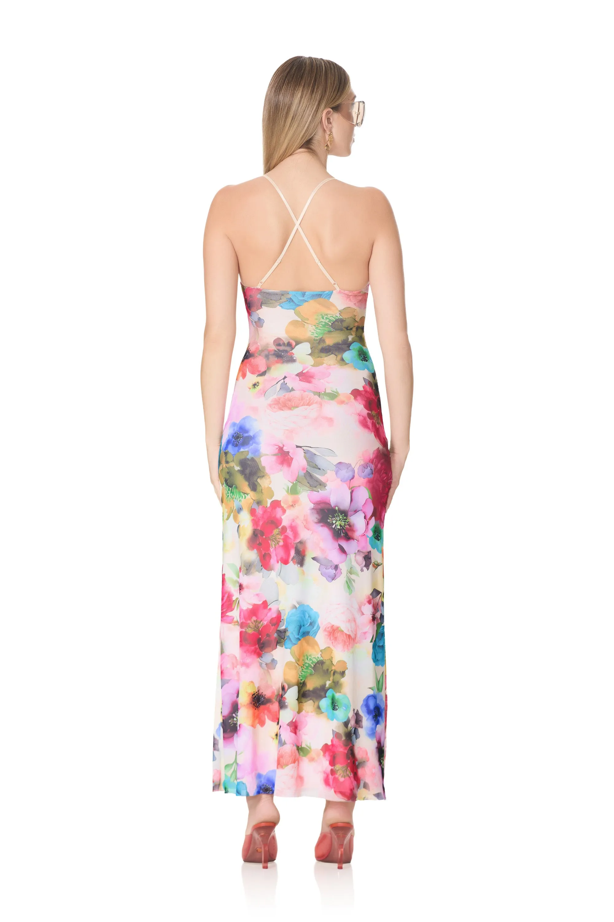 Romy Dress - Watercolor Blossom sold by AFRM product image thumbnail 4