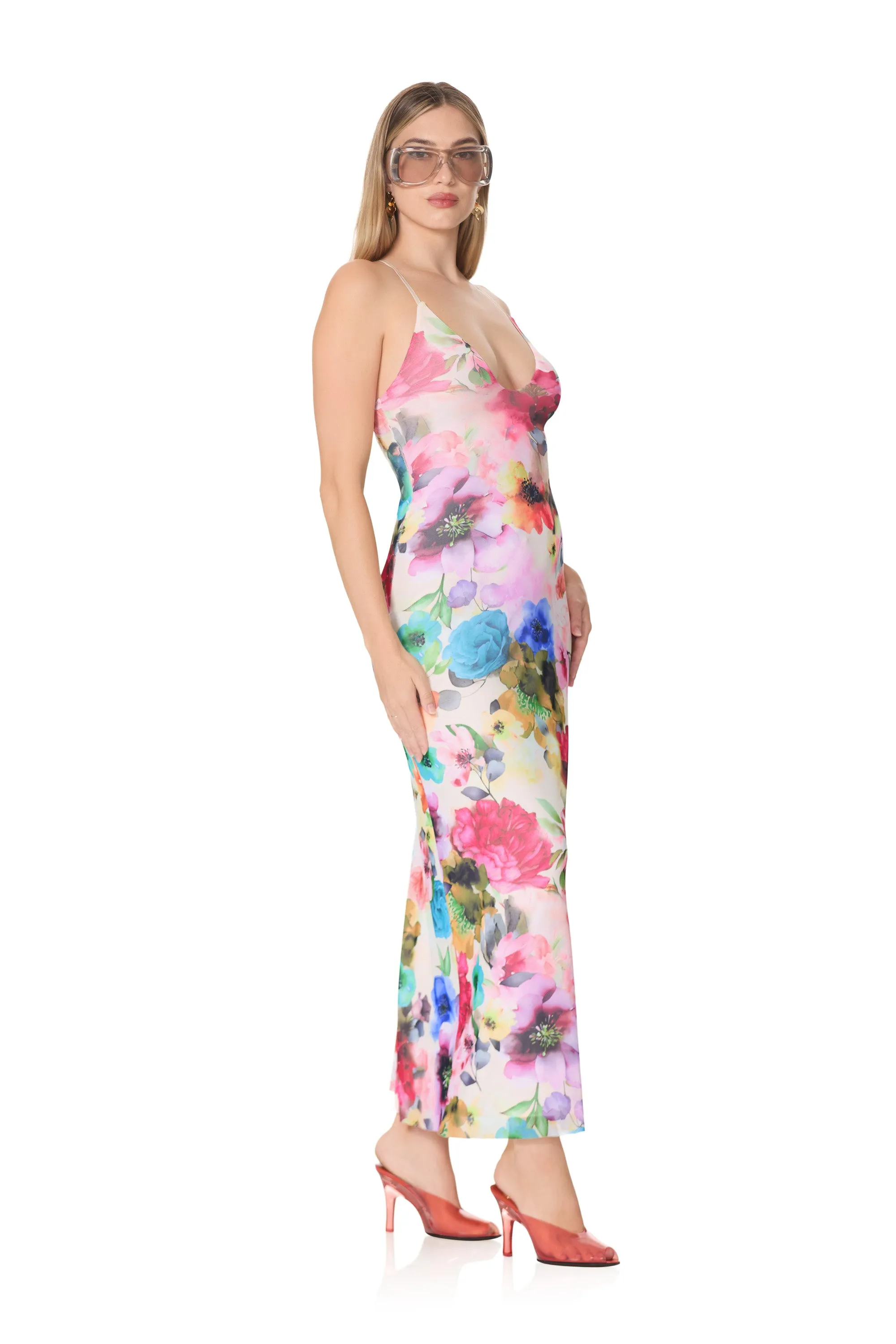 Romy Dress - Watercolor Blossom sold by AFRM product image thumbnail 2