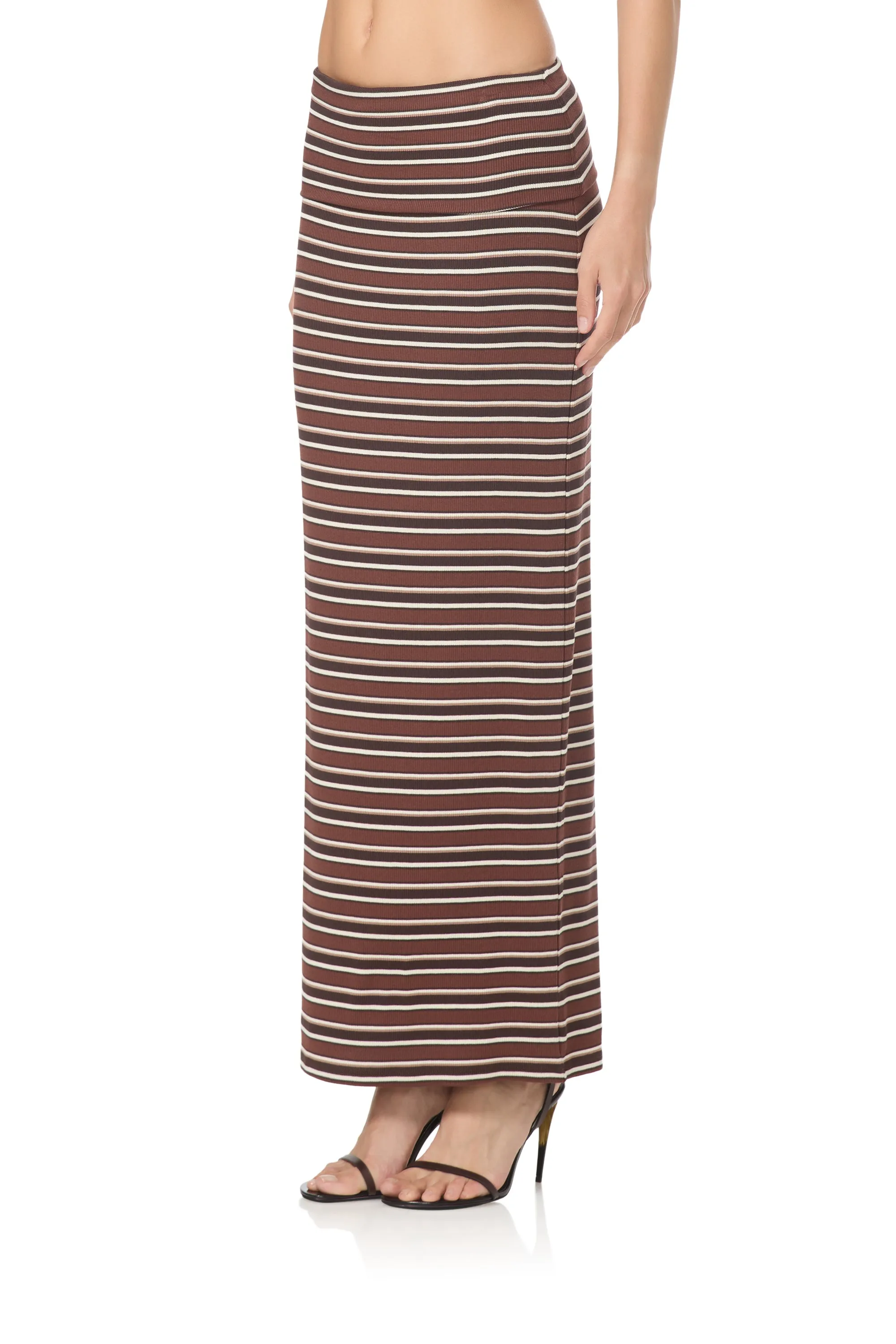 Esin Maxi Skirt - Chocolate Stripe sold by AFRM product image thumbnail 4