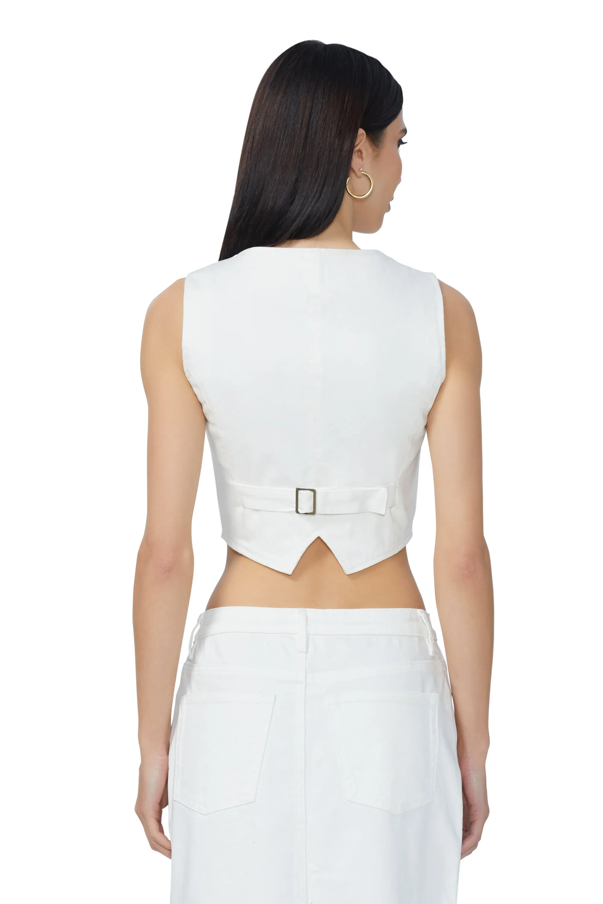 Sterling Denim Vest - White sold by AFRM product image thumbnail 5