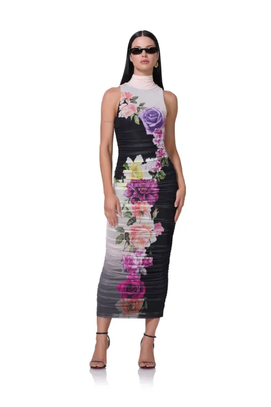 Fiorella Dress - Colorblock Floral sold by AFRM