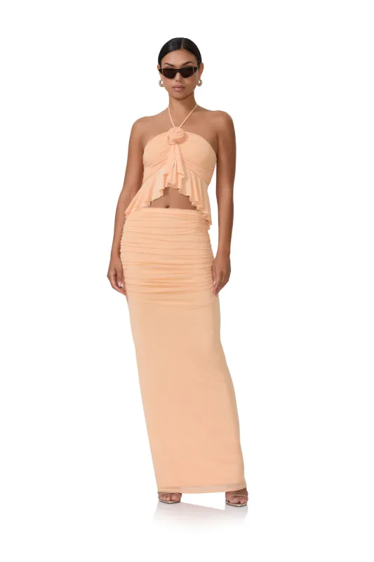 Bevin Maxi Skirt - Peach Fuzz sold by AFRM
