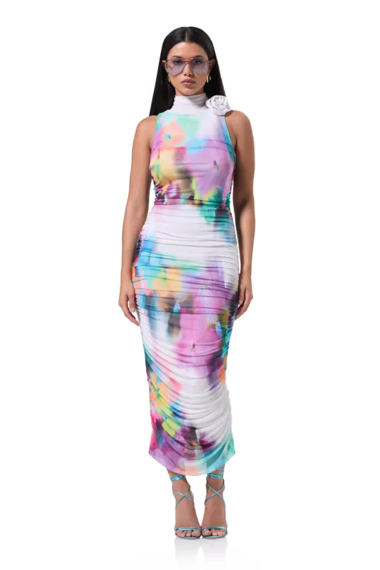 Fiorella Midi Dress - Blur Pansy sold by AFRM