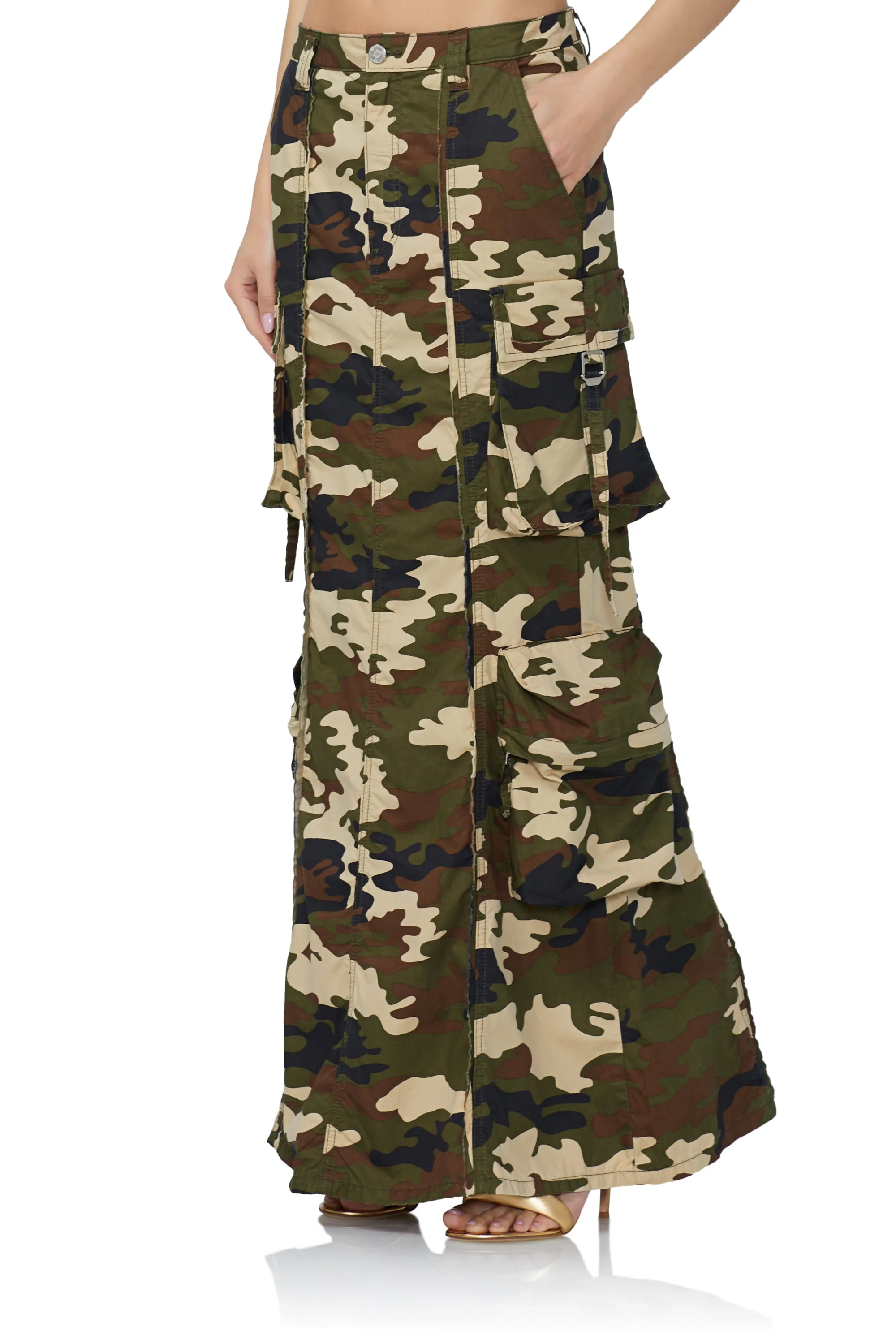 Cassie Cargo Maxi Skirt - Woodland Camo sold by AFRM product image thumbnail 4