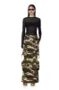 Cassie Cargo Maxi Skirt - Woodland Camo sold by AFRM