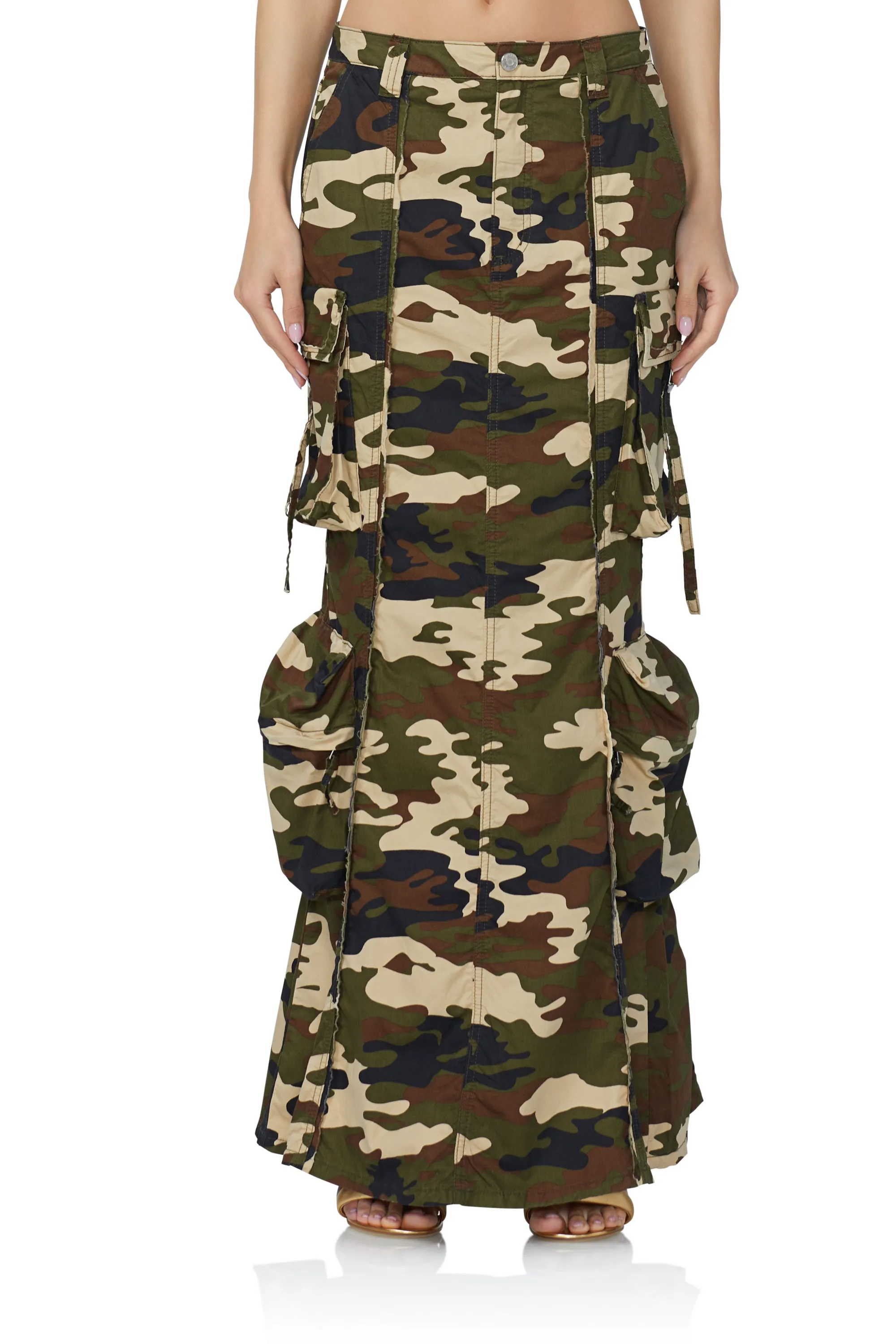 Cassie Cargo Maxi Skirt - Woodland Camo sold by AFRM product image thumbnail 2