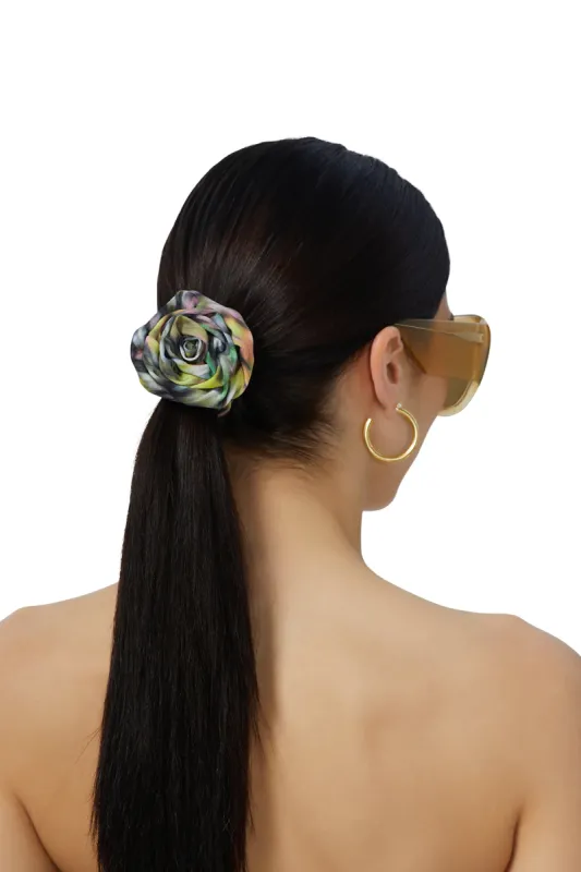 Rosette Scrunchie - Blur Noir Floral sold by AFRM