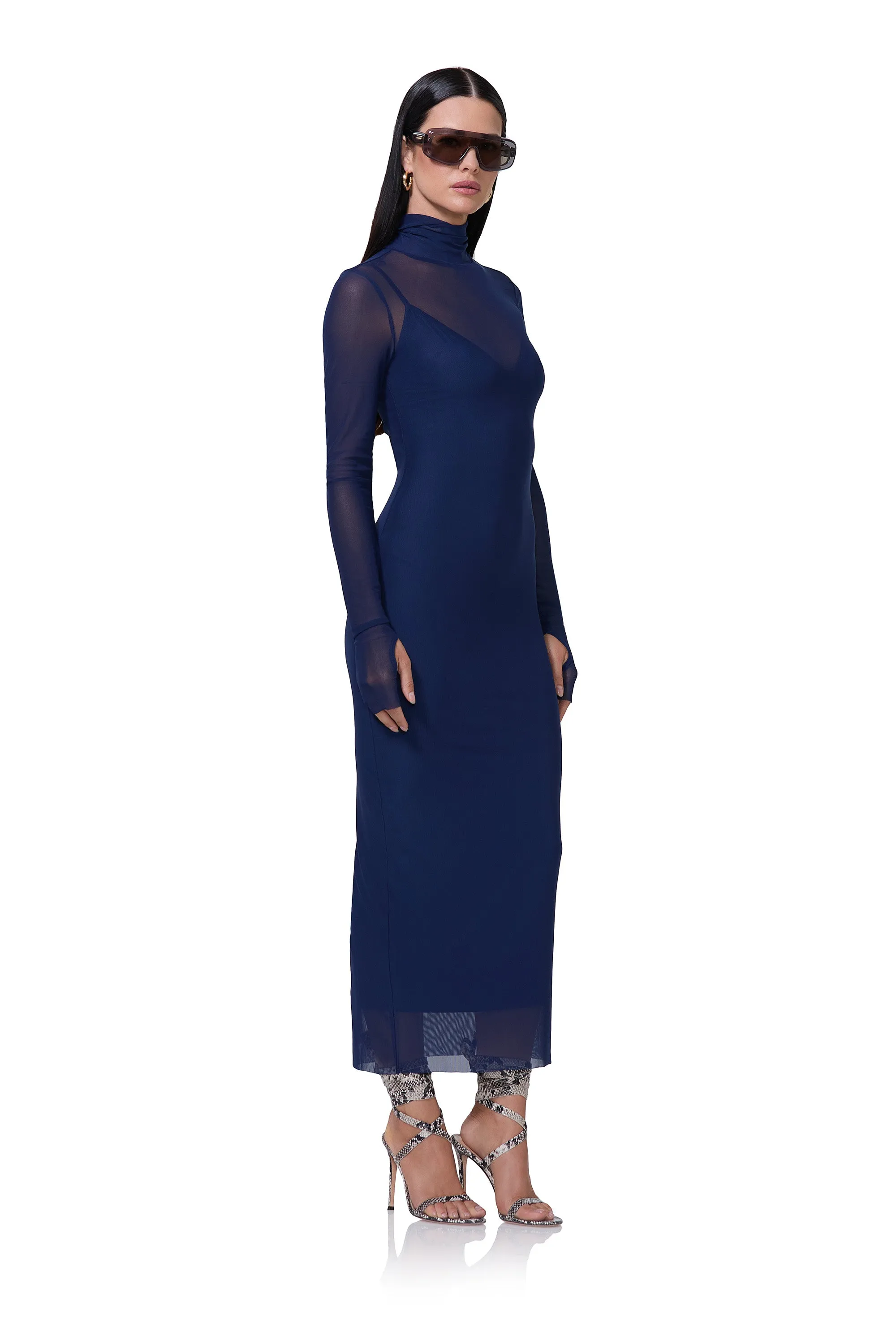 Shailene Dress - Bright Navy sold by AFRM product image thumbnail 3