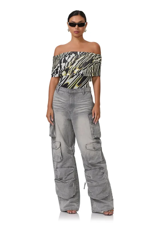 Divya Bodysuit - Zebra Lime made by AFRM