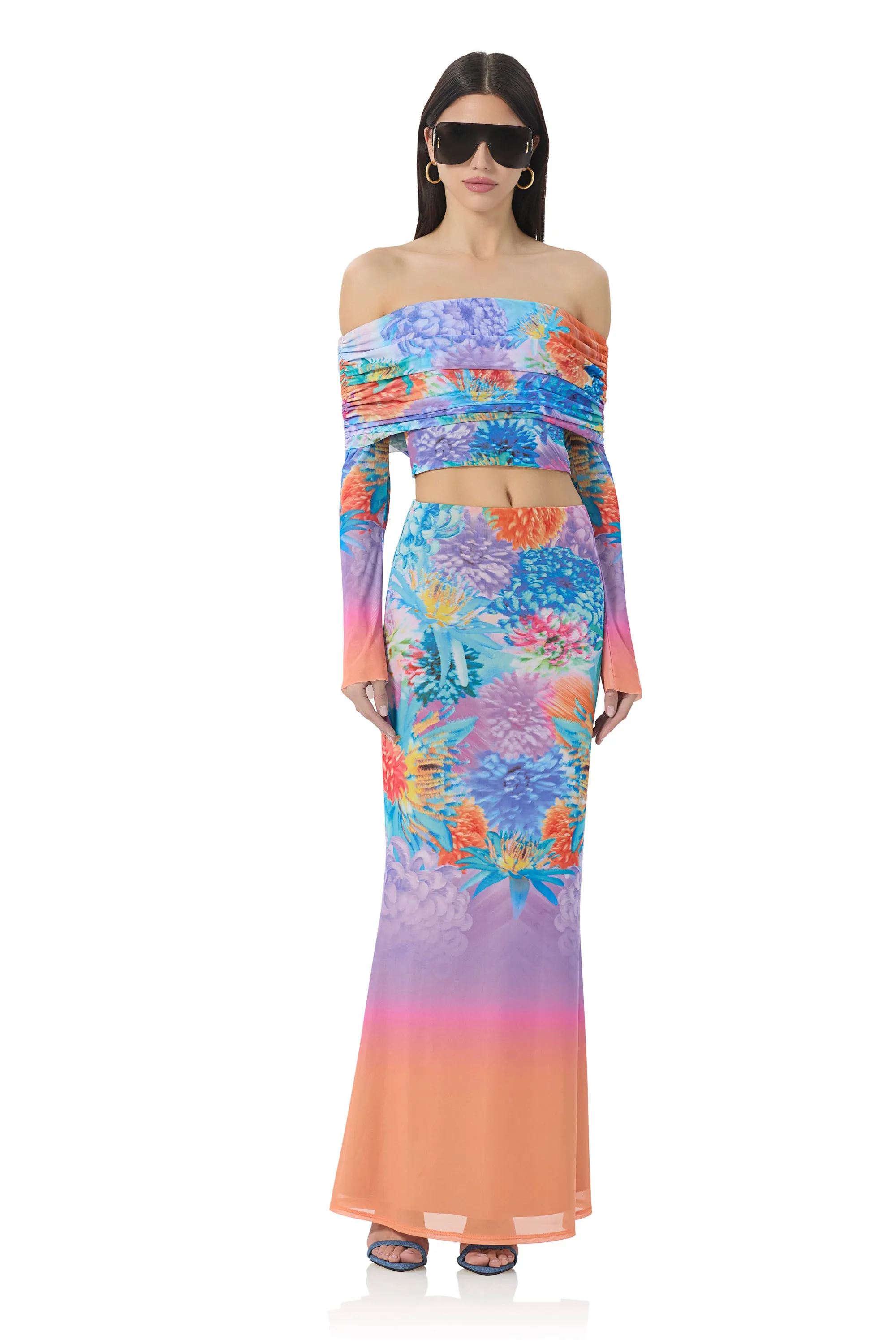Tegan Maxi Skirt - Neon Botanical sold by AFRM