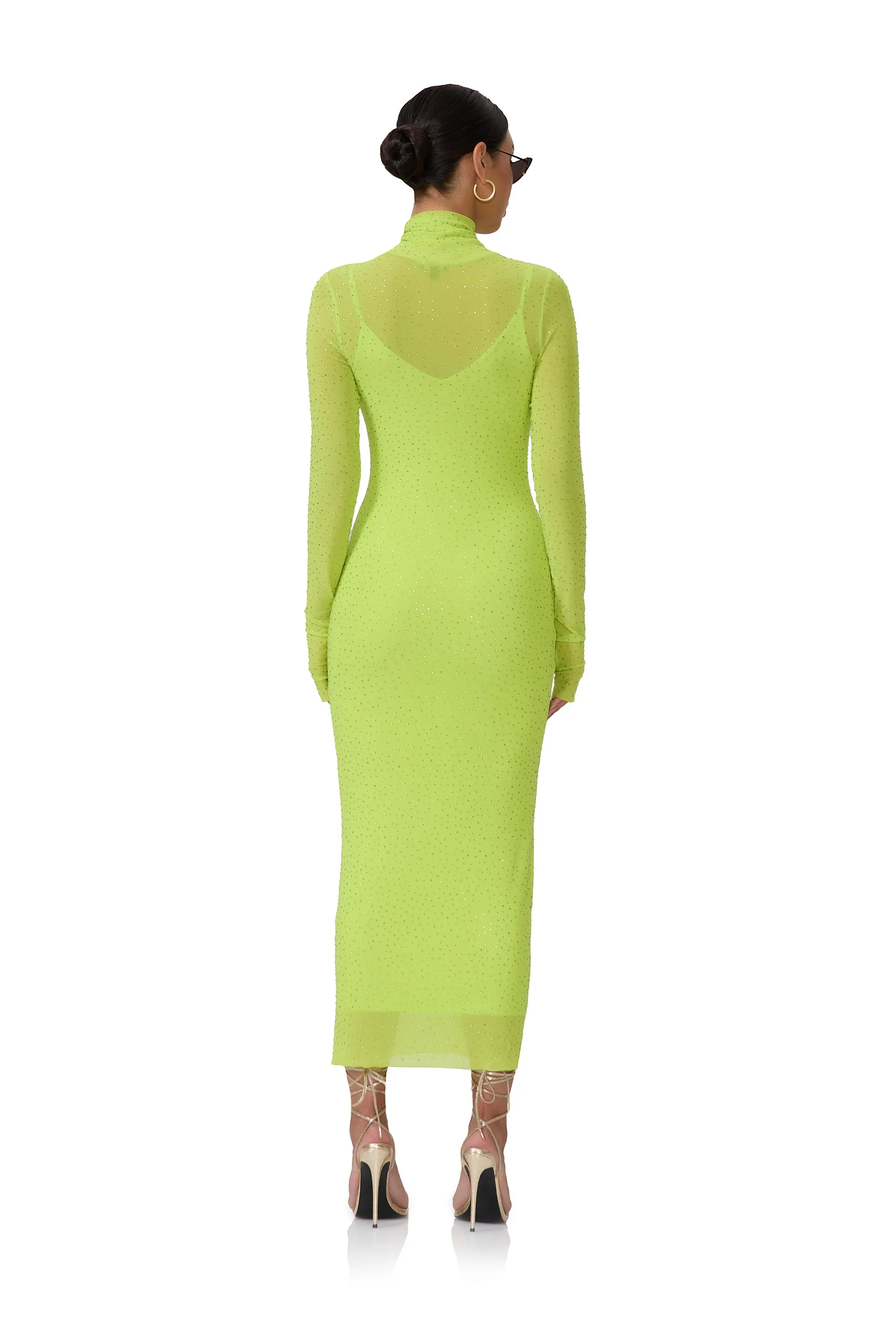 Shailene Rhinestone Dress - Lime Punch sold by AFRM product image thumbnail 4
