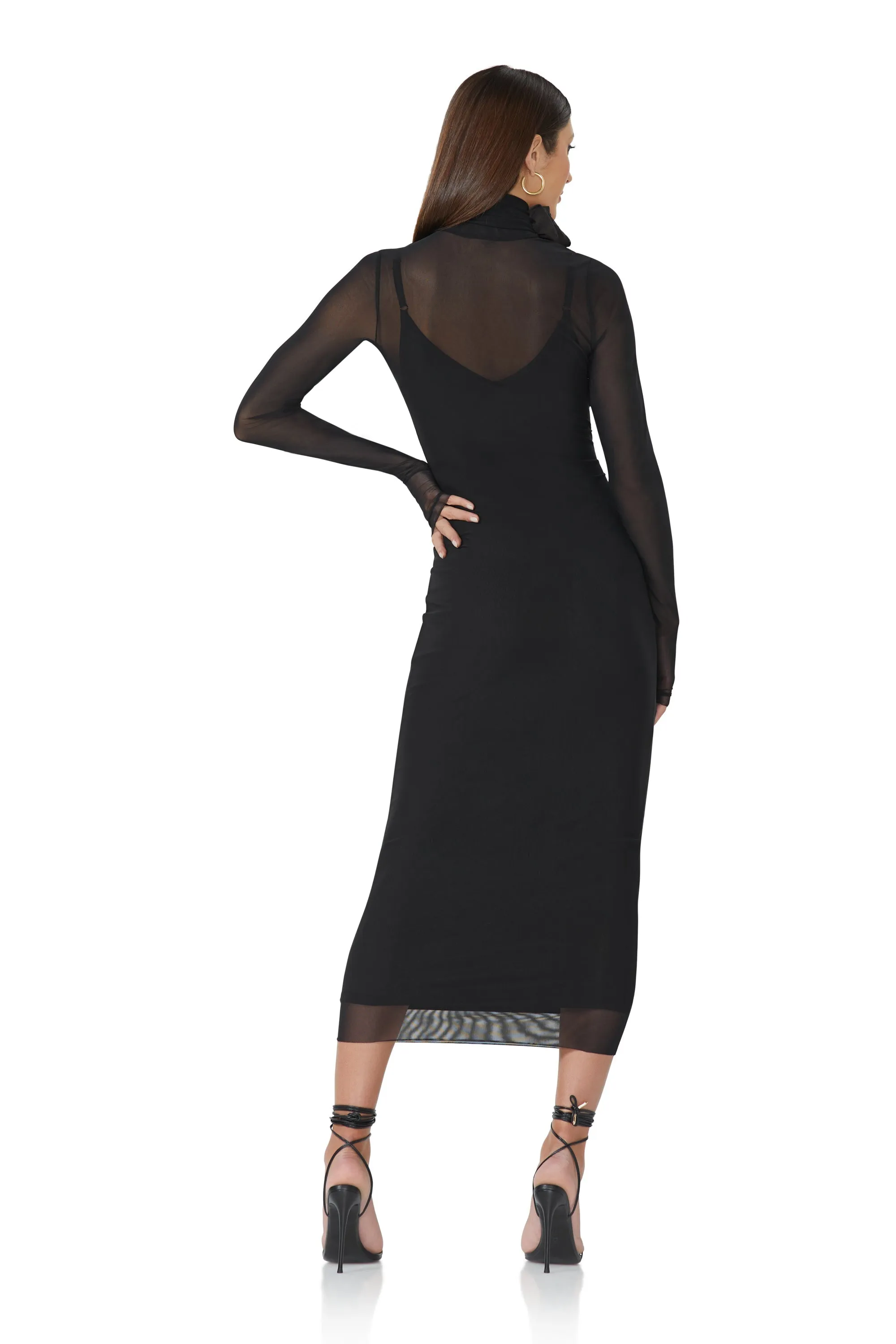 Shailene Rosette Dress - Noir sold by AFRM product image thumbnail 4