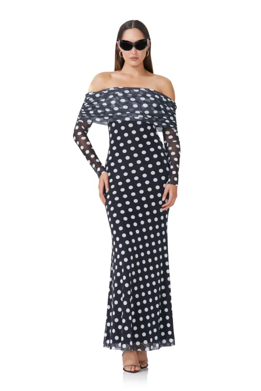 Thelma Maxi Dress - Diagonal Dot sold by AFRM