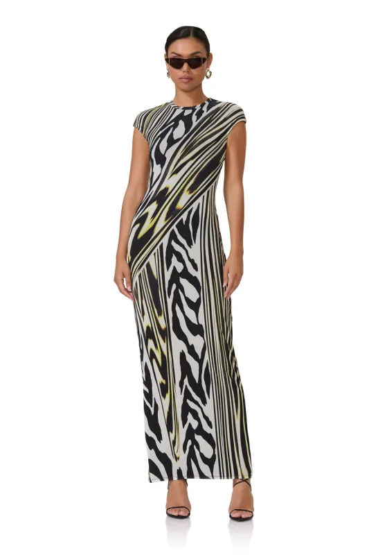 Cody Maxi Dress - Zebra Lime sold by AFRM