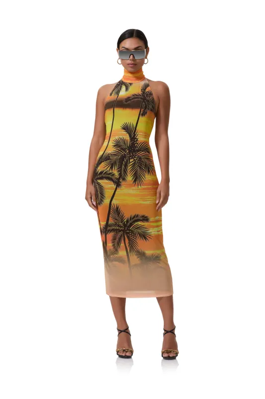 Olimpia Midi Dress - Sunrise Palms sold by AFRM