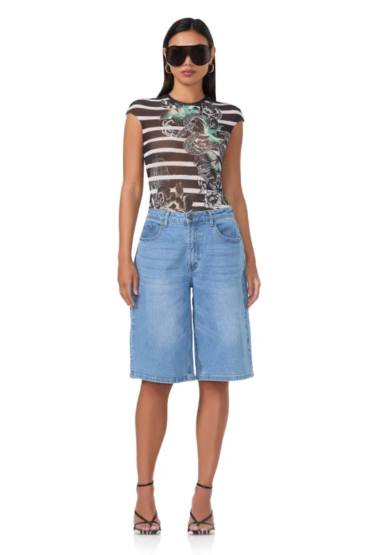 Nina Top - Tattoo Stripe sold by AFRM