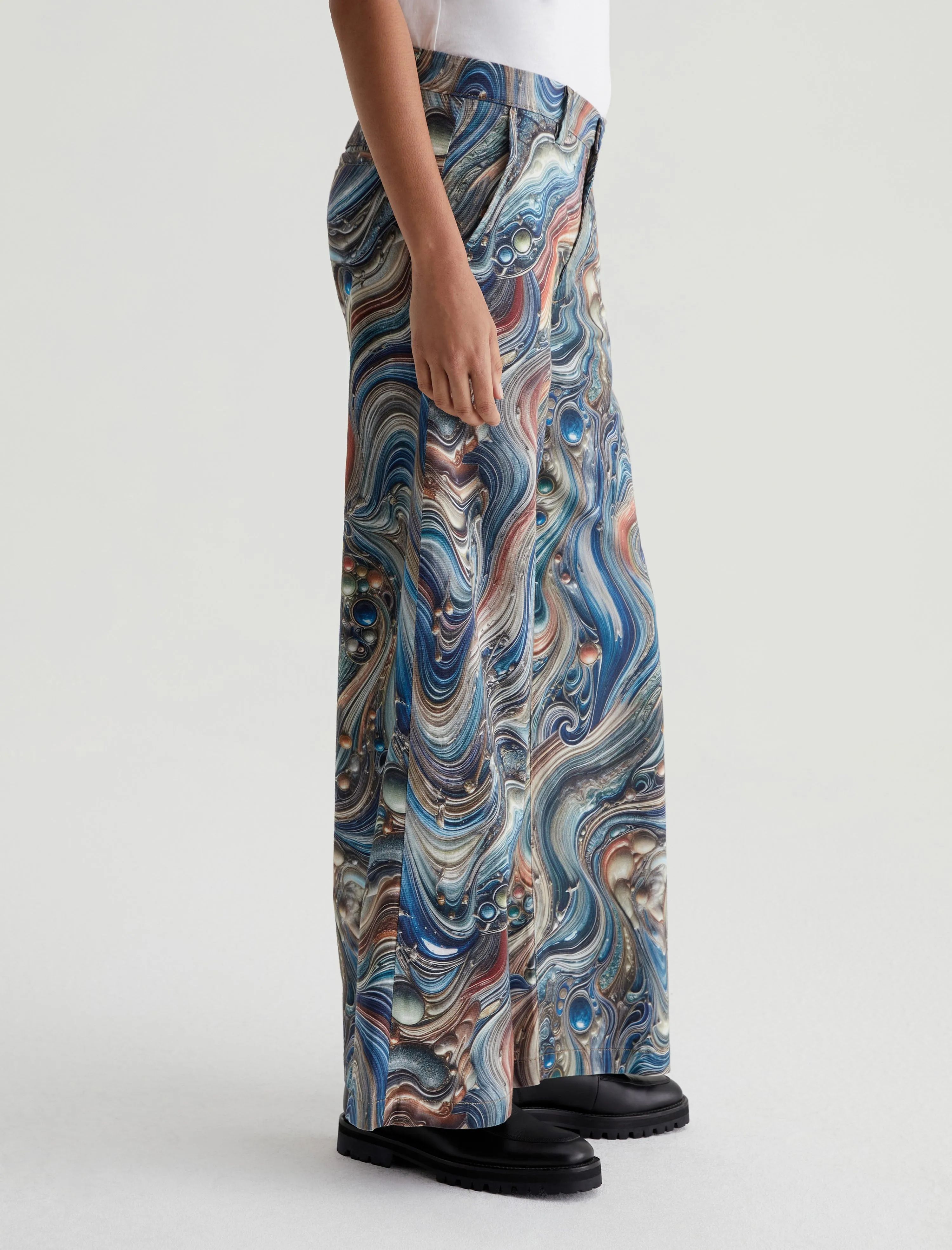 Caden Wide Leg and Silk Scarf in Bubble Wave sold by Adriano Goldschmied product image thumbnail 5