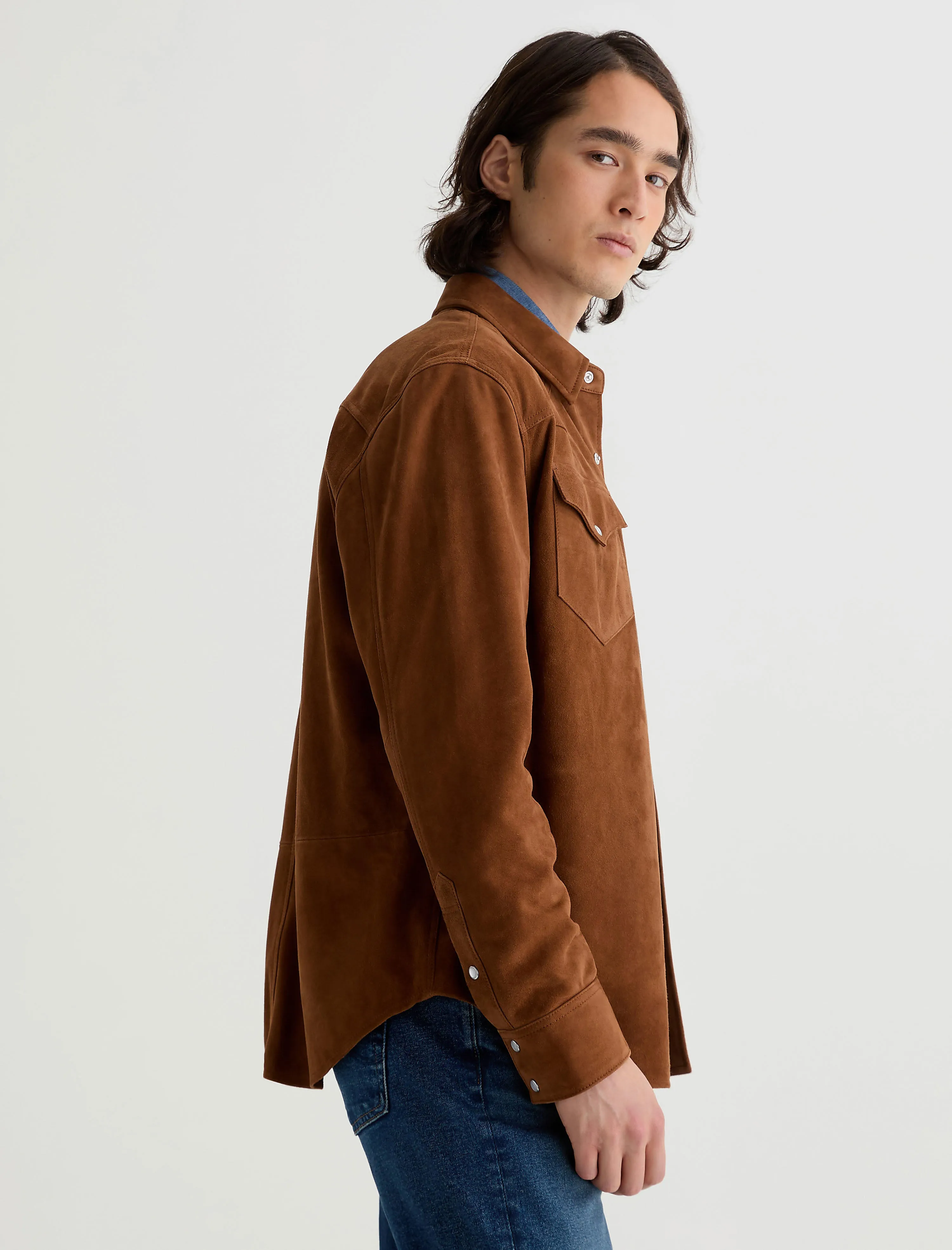 Elias Suede Shirt Jacket sold by AG Jeans product image thumbnail 4